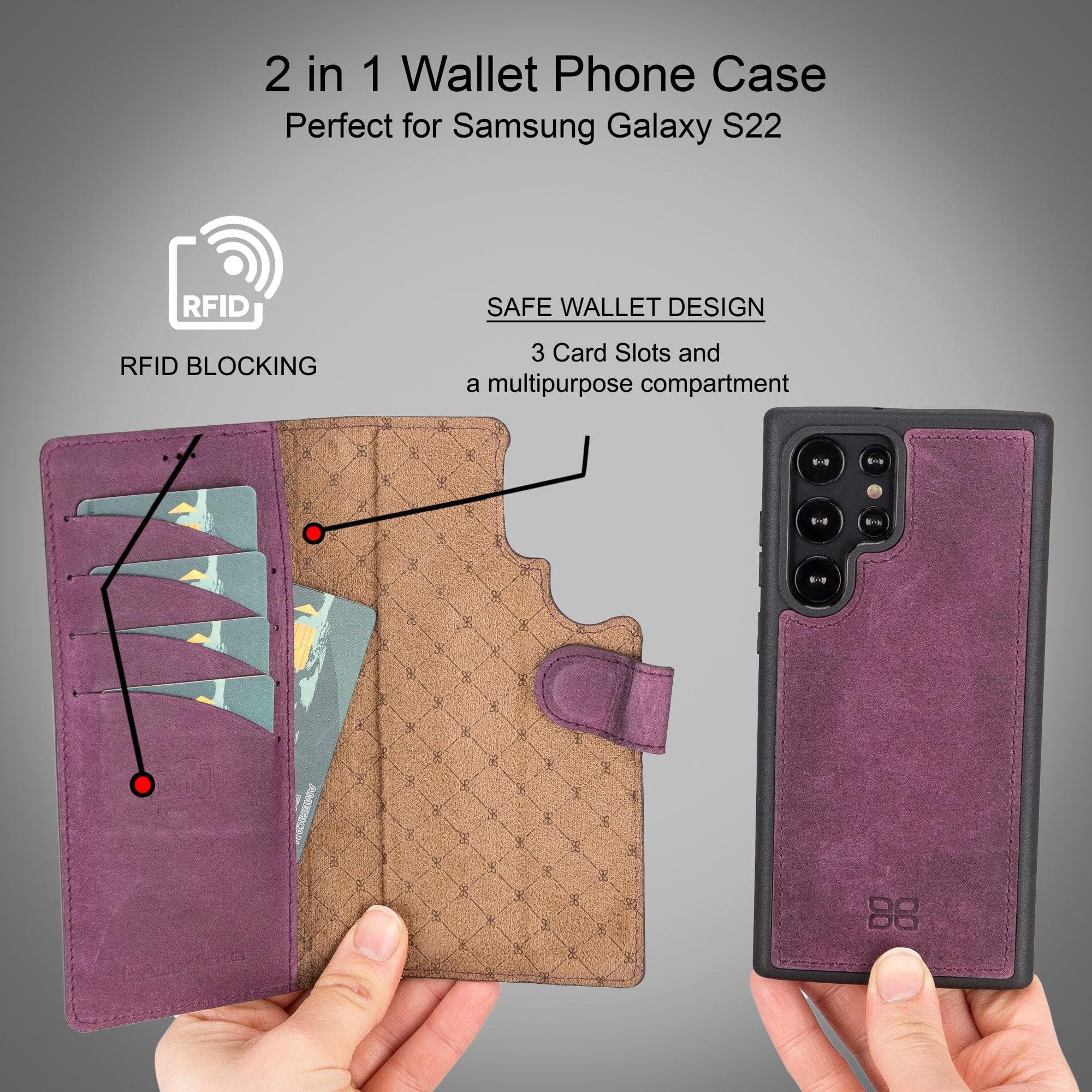 Samsung Galaxy S22 Series Leather Detachable Wallet Case Bouletta LTD