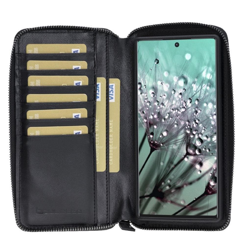 Samsung Galaxy Note 10 Series Pouch Magnetic Leather Cover Case Samsung Note 10 / Rustic Black Bouletta