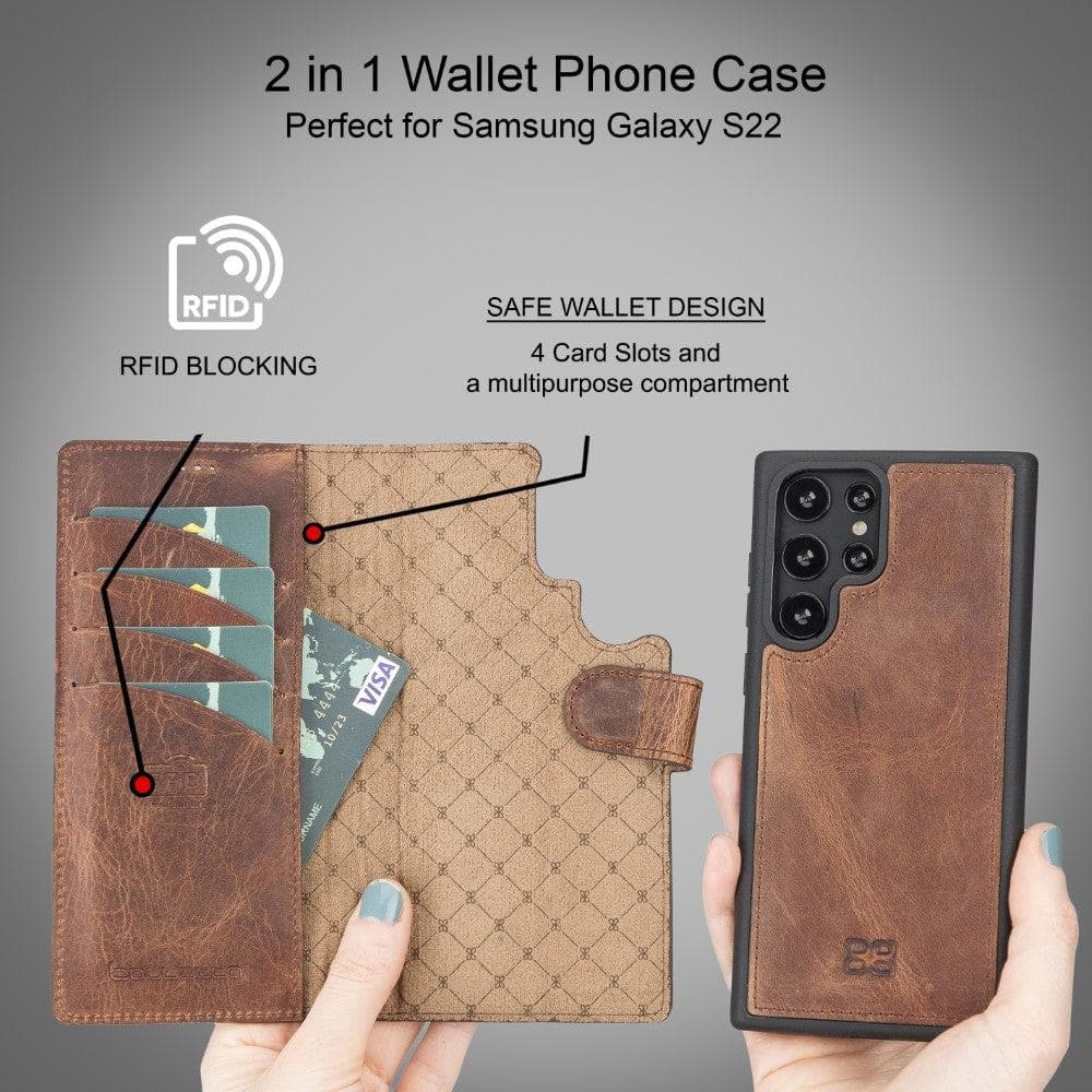 Samsung Galaxy S22 Series Leather Detachable Wallet Case - MW Bouletta LTD