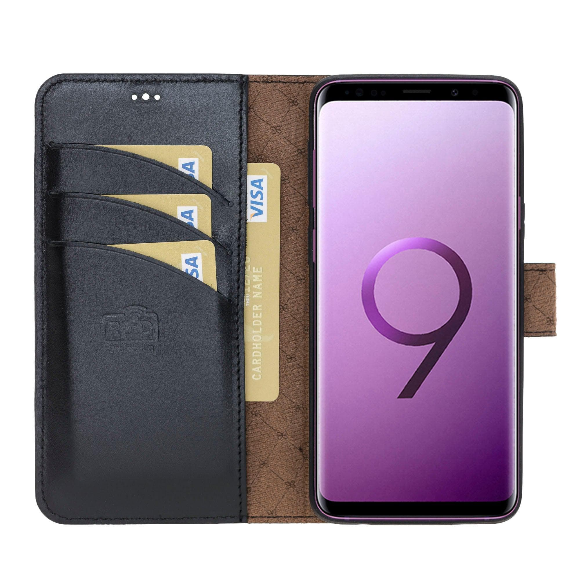 Samsung Galaxy S9 Series Leather Detachble Magic Wallet Case Samsung S9 / Rsutic Black Bouletta