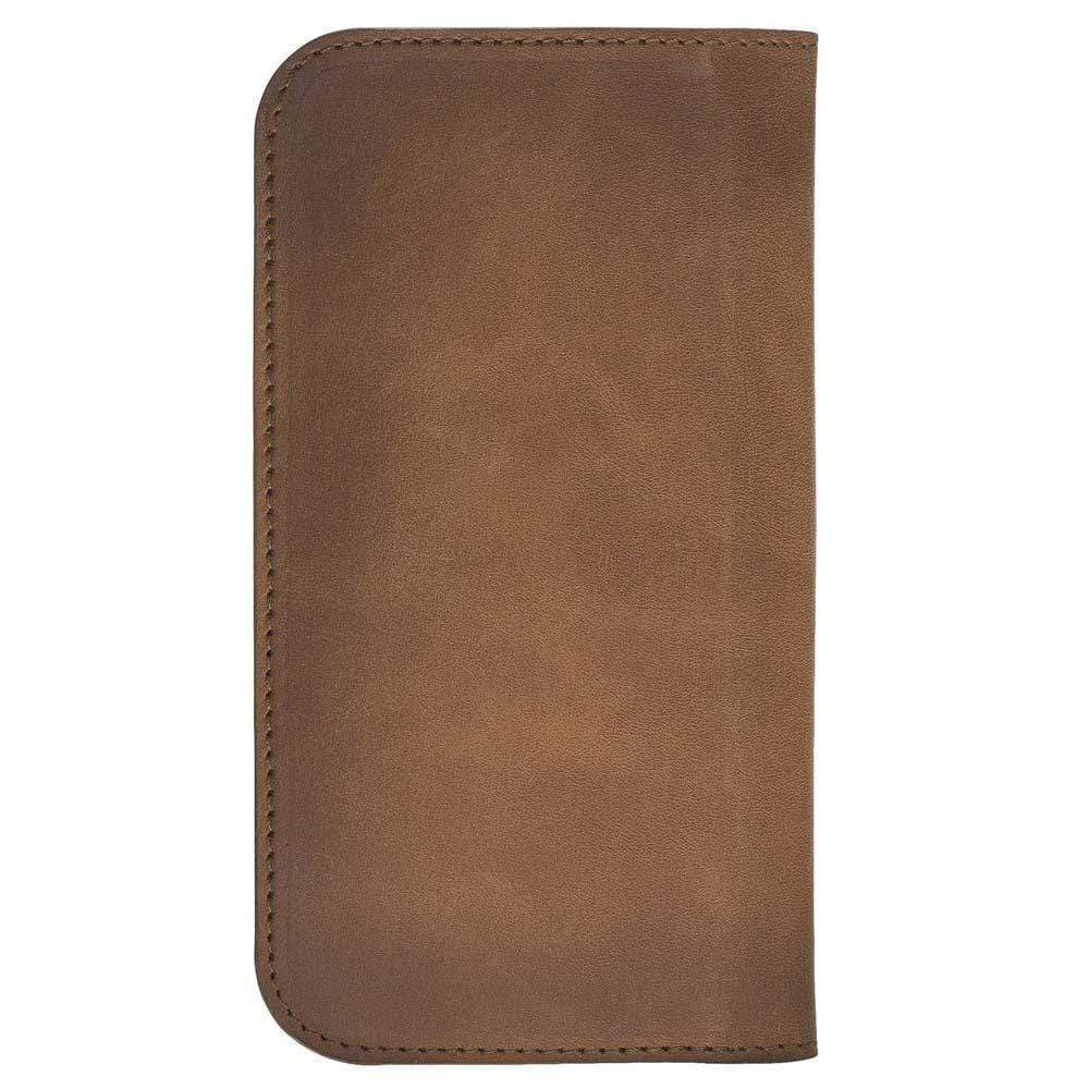 Leather Universal Clutch Wallet Case up to 5.7 inch Phones - Rustic Burnished Tan Bouletta Shop