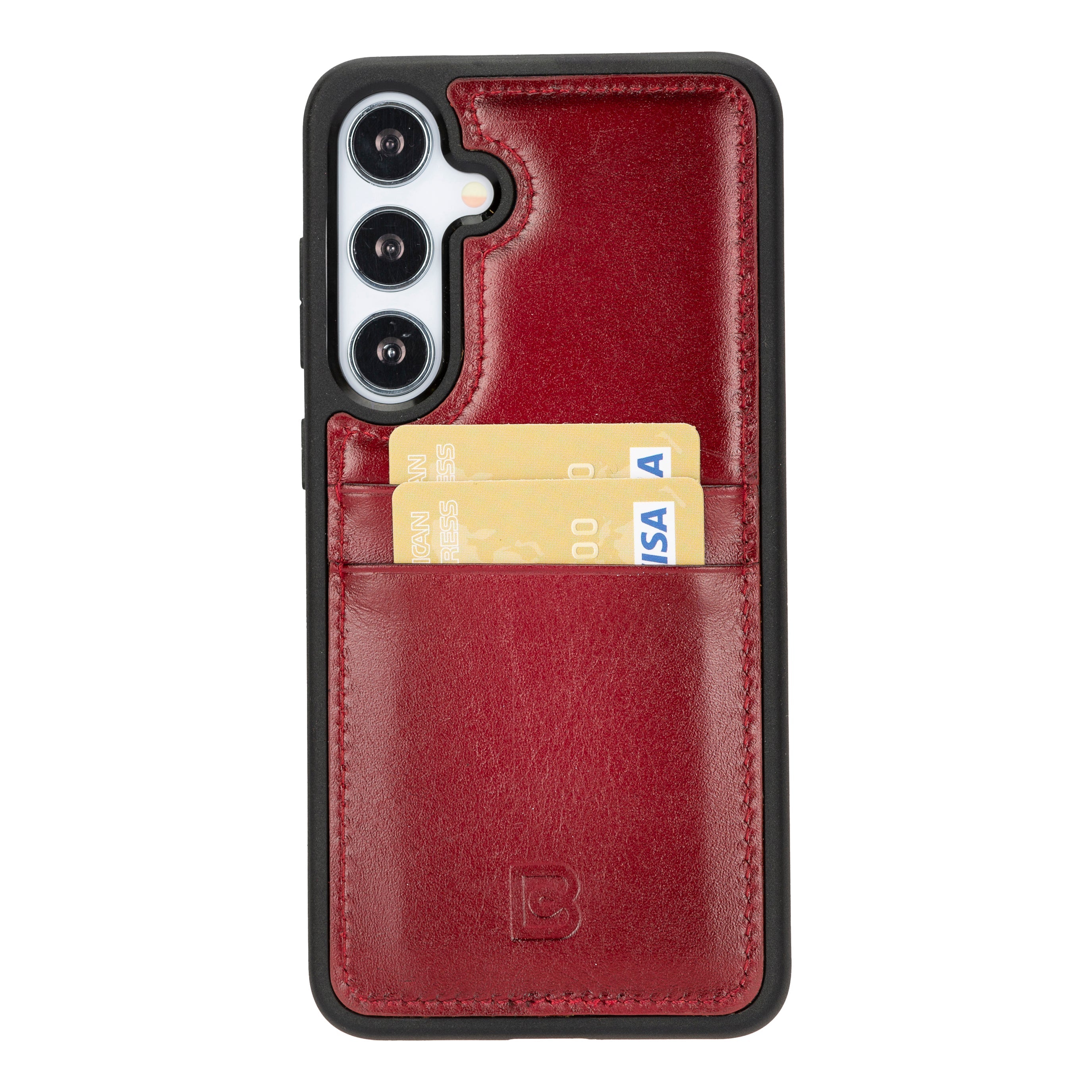 Flexible Leather Back Cover with Card Holder for Samsung Galaxy S24 Series