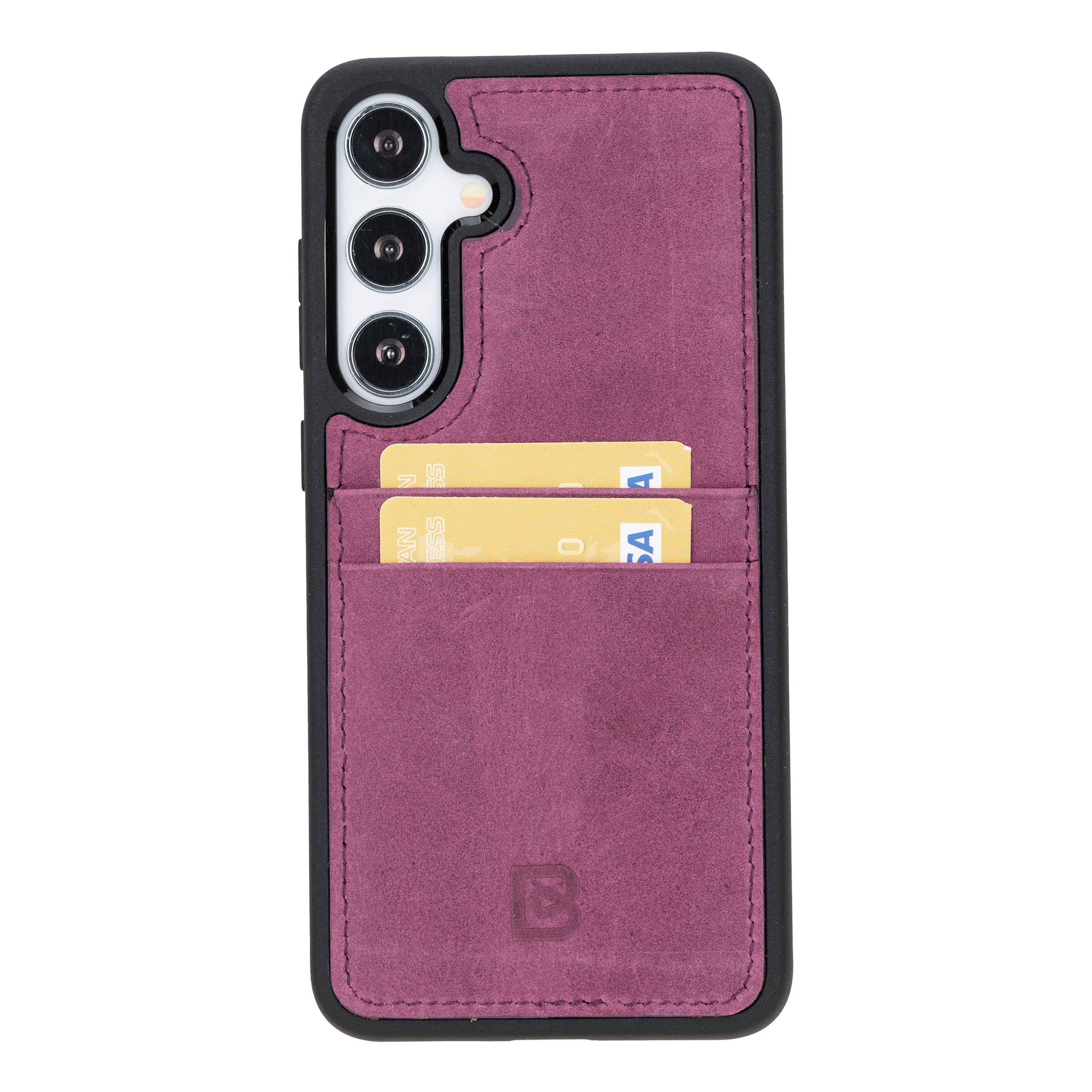 Flexible Leather Back Cover with Card Holder for Samsung Galaxy S24 Series