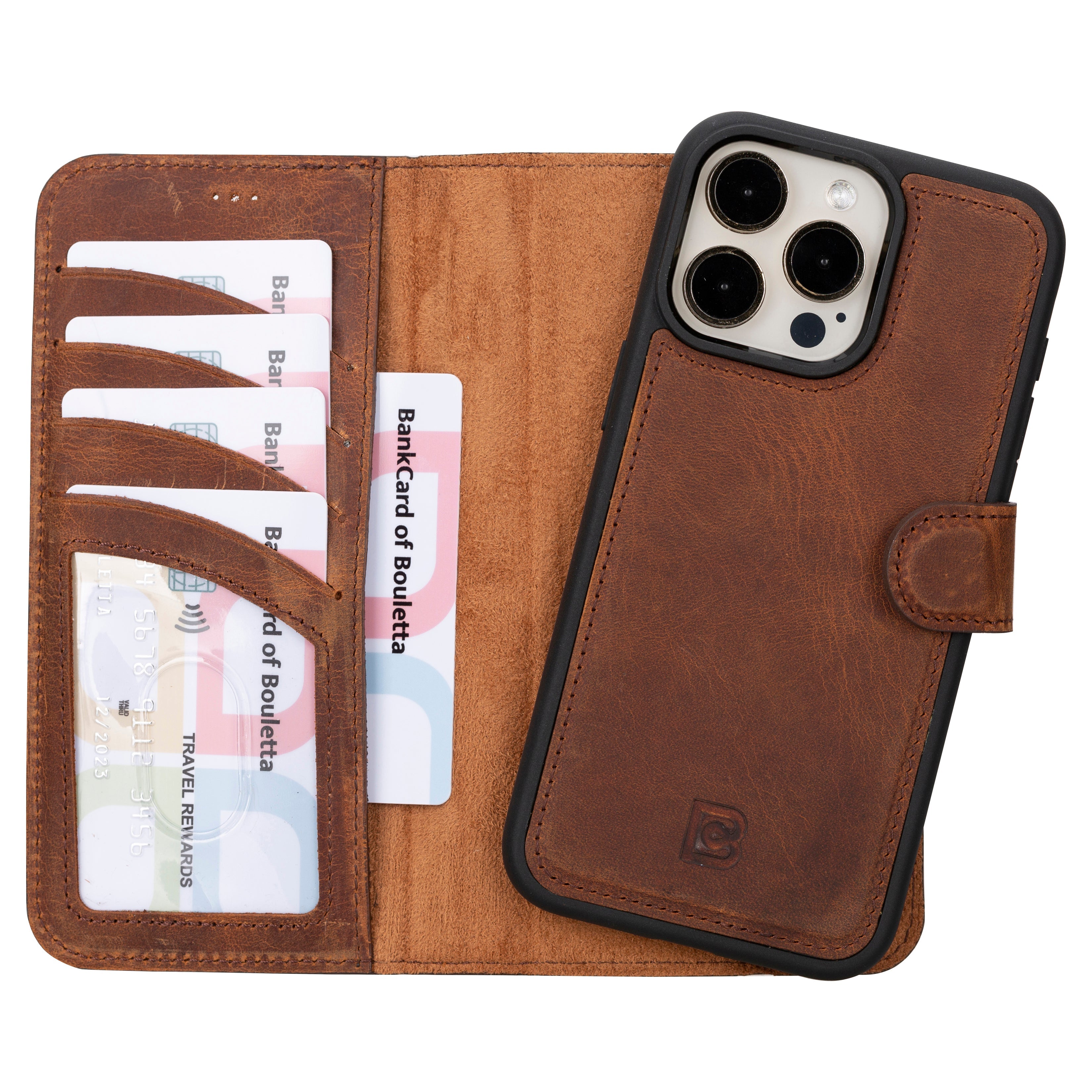 iPhone 16 Series Detachable Leather Drop Wallet Case