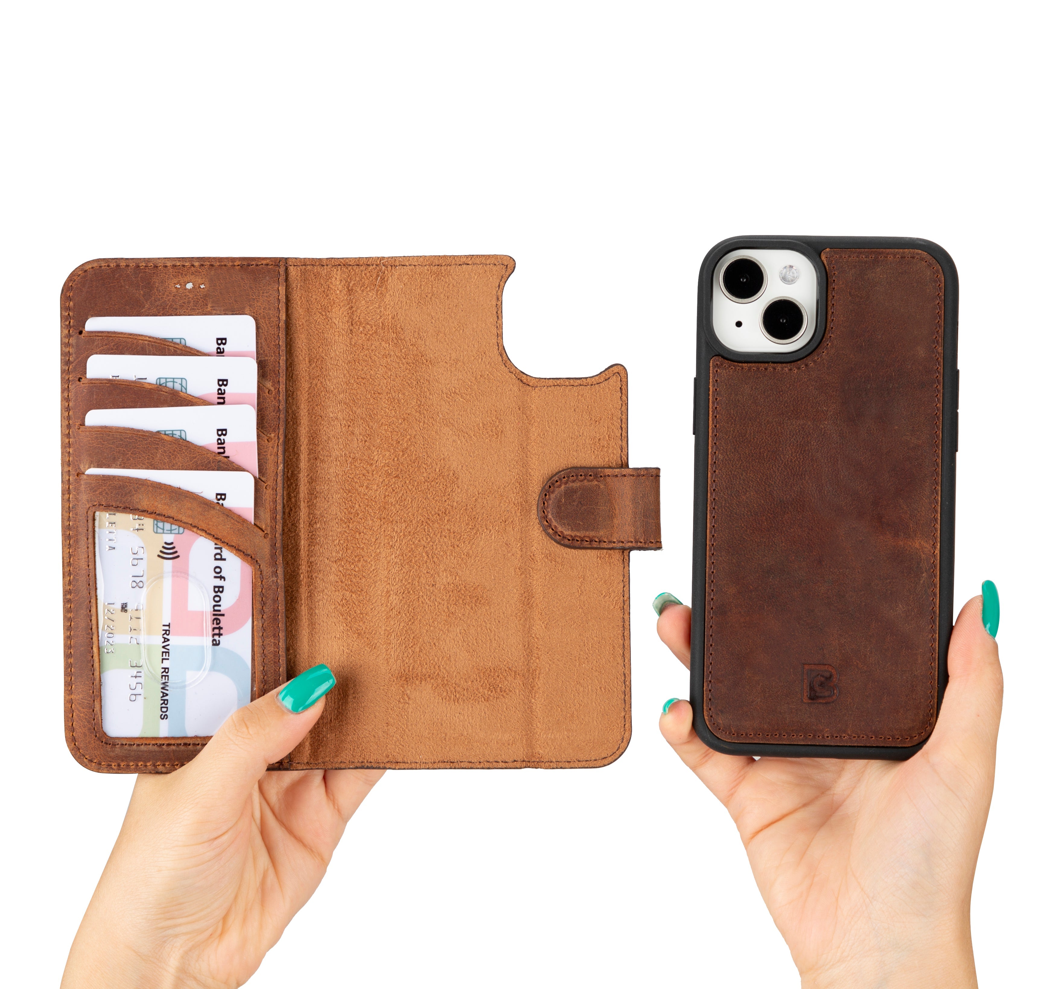 iPhone 16 Series Detachable Leather Drop Wallet Case