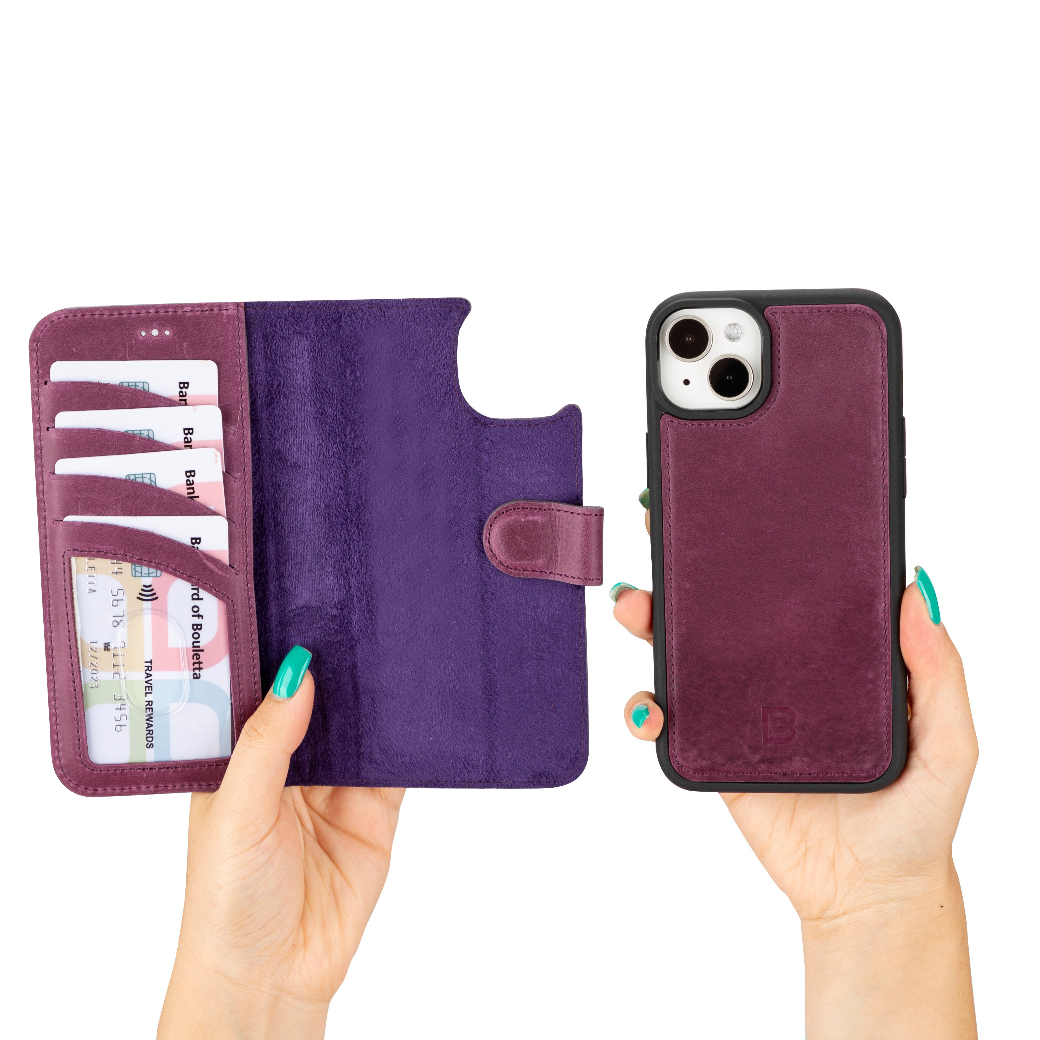 iPhone 16 Series Detachable Leather Drop Wallet Case