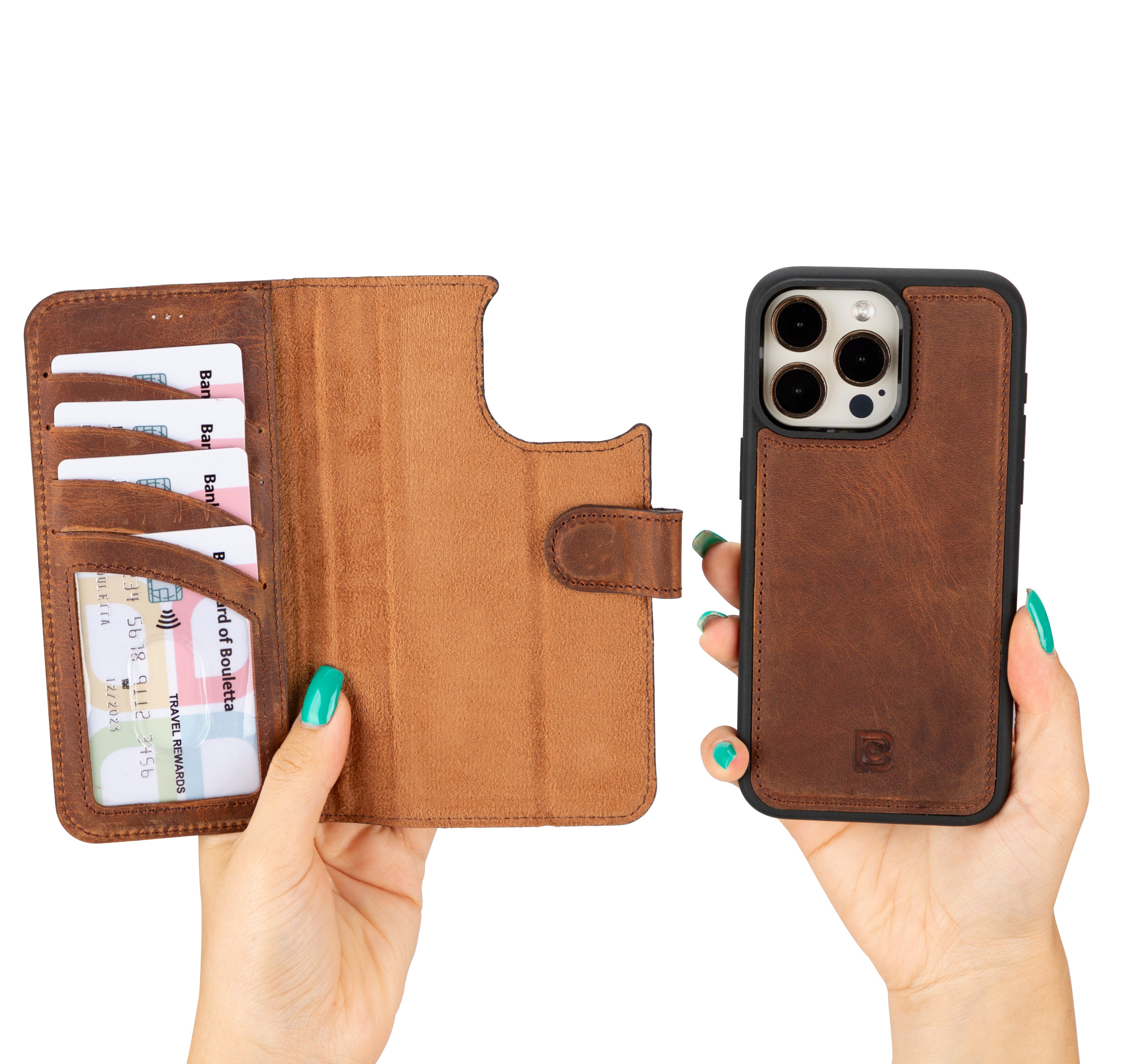 iPhone 16 Series Detachable Leather Drop Wallet Case