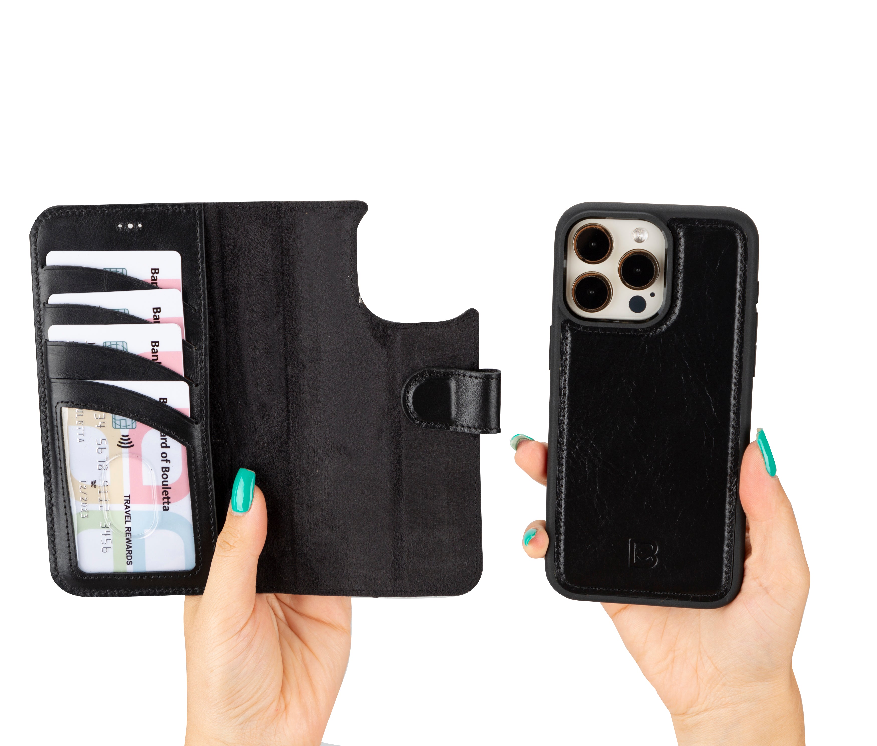 iPhone 16 Series Detachable Leather Drop Wallet Case