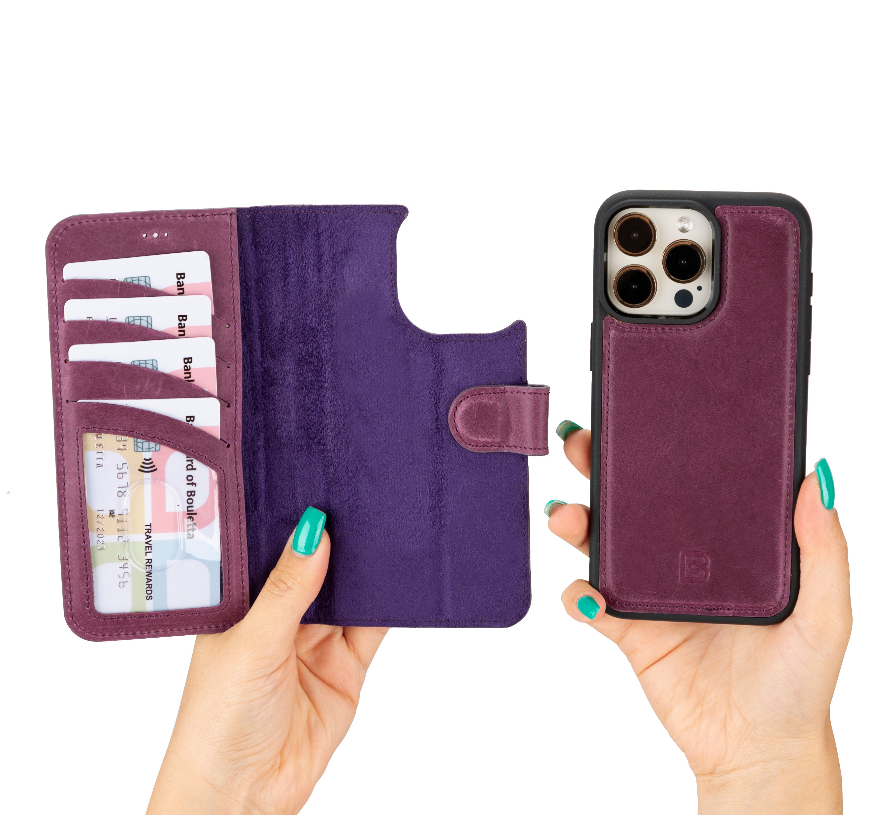 iPhone 16 Series Detachable Leather Drop Wallet Case