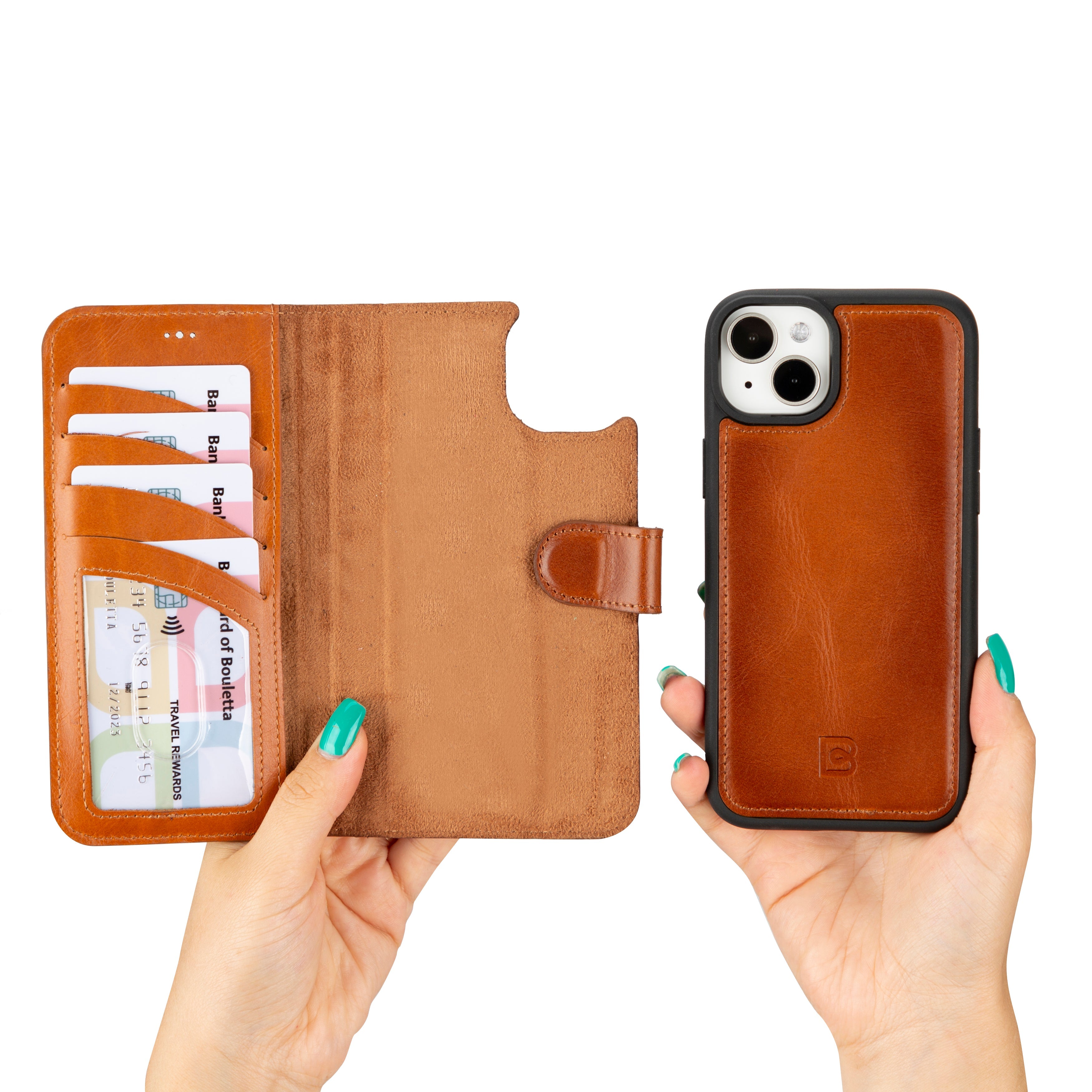 Magic iPhone 16 Plus Detachable Genuine Leather Case