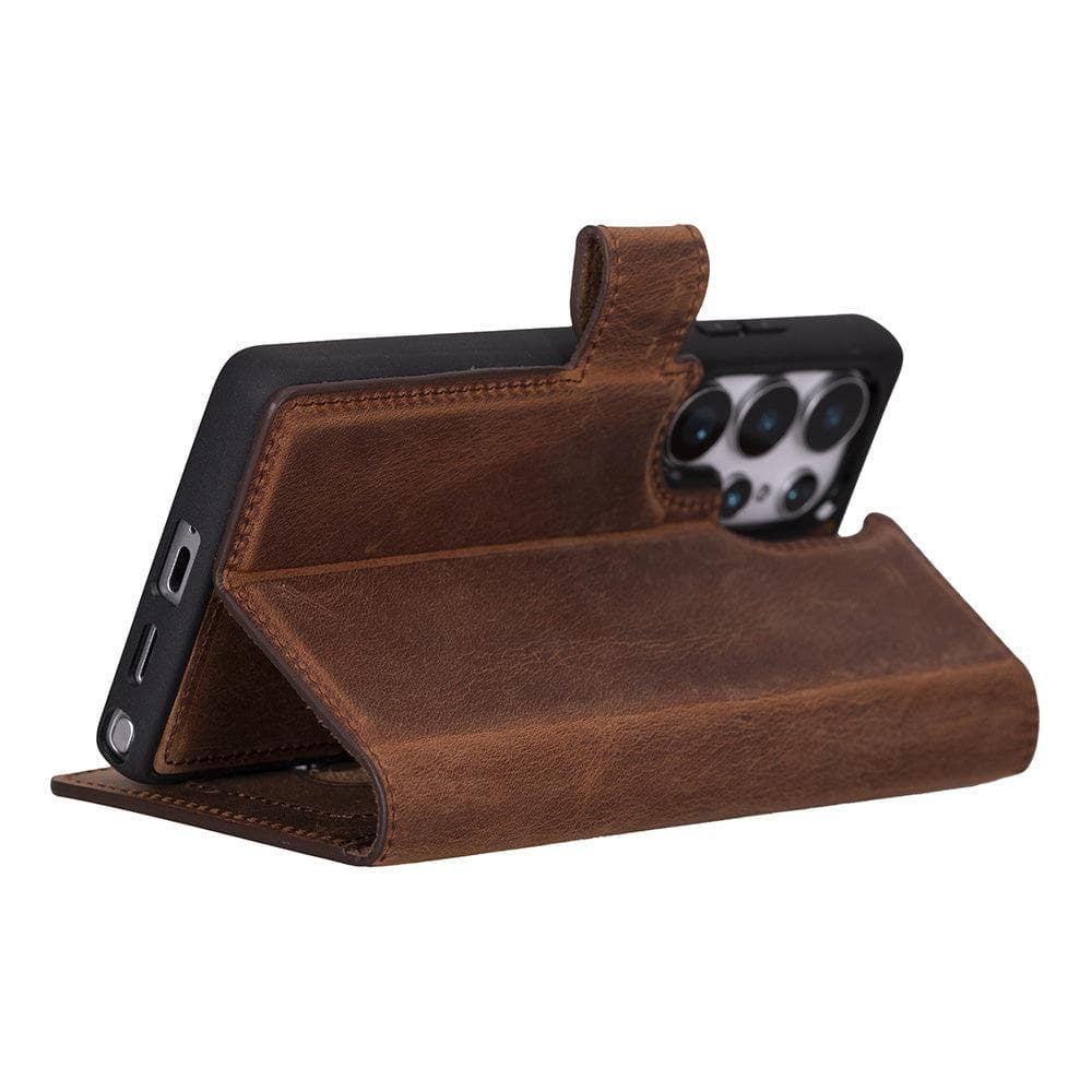 Luxury Handmade Genuine Leather Phone Case for Samsung Galaxy S25 Ultra – Magnetic & Detachable, Unisex