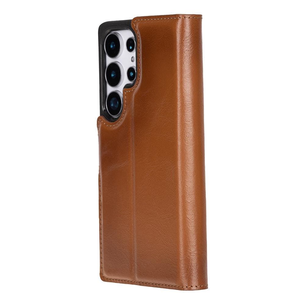 Luxury Handmade Genuine Leather Phone Case for Samsung Galaxy S25 Ultra – Magnetic & Detachable, Unisex