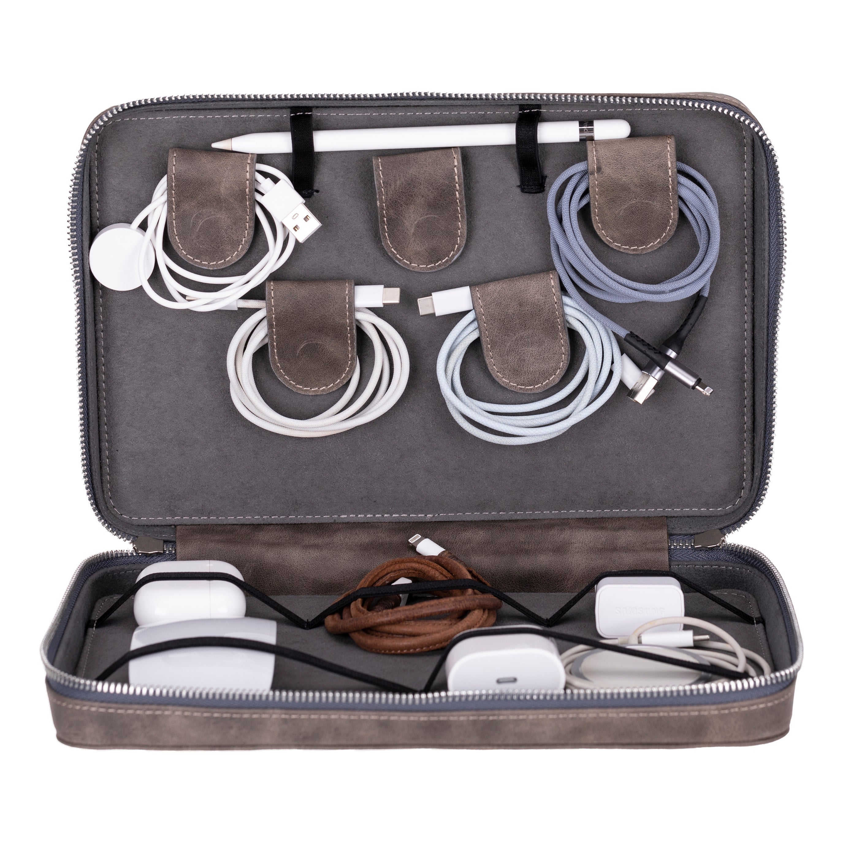 Orbex Leather Travel Cable Organizer