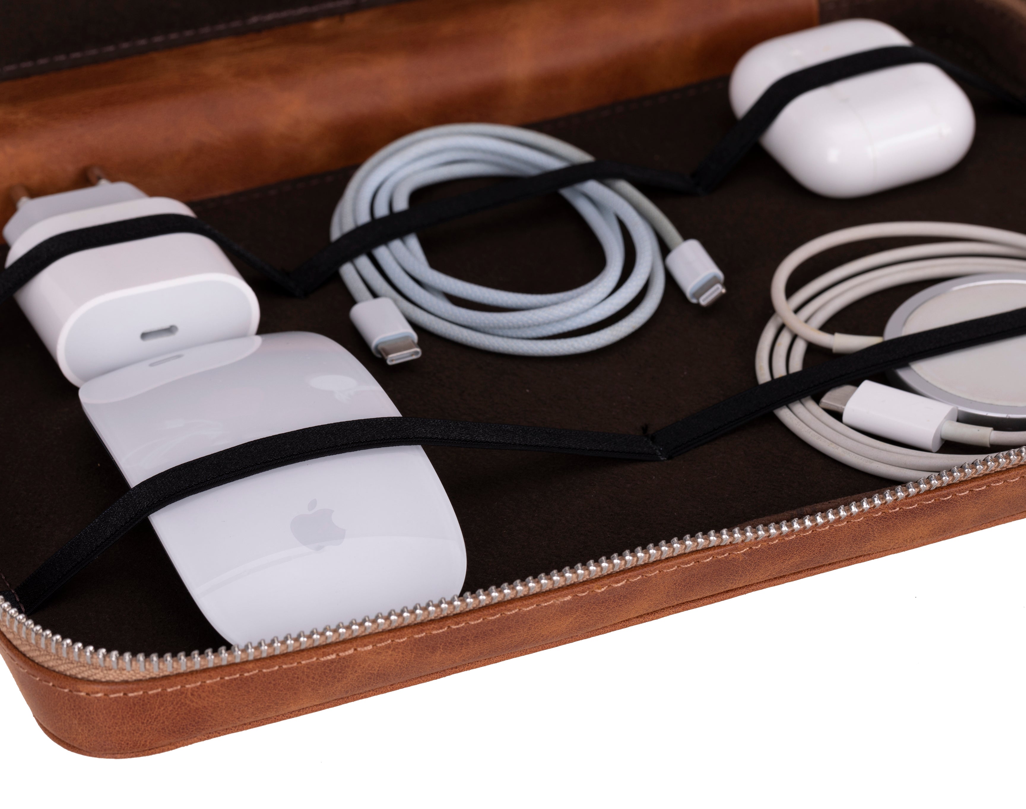 Orbex Leather Travel Cable Organizer