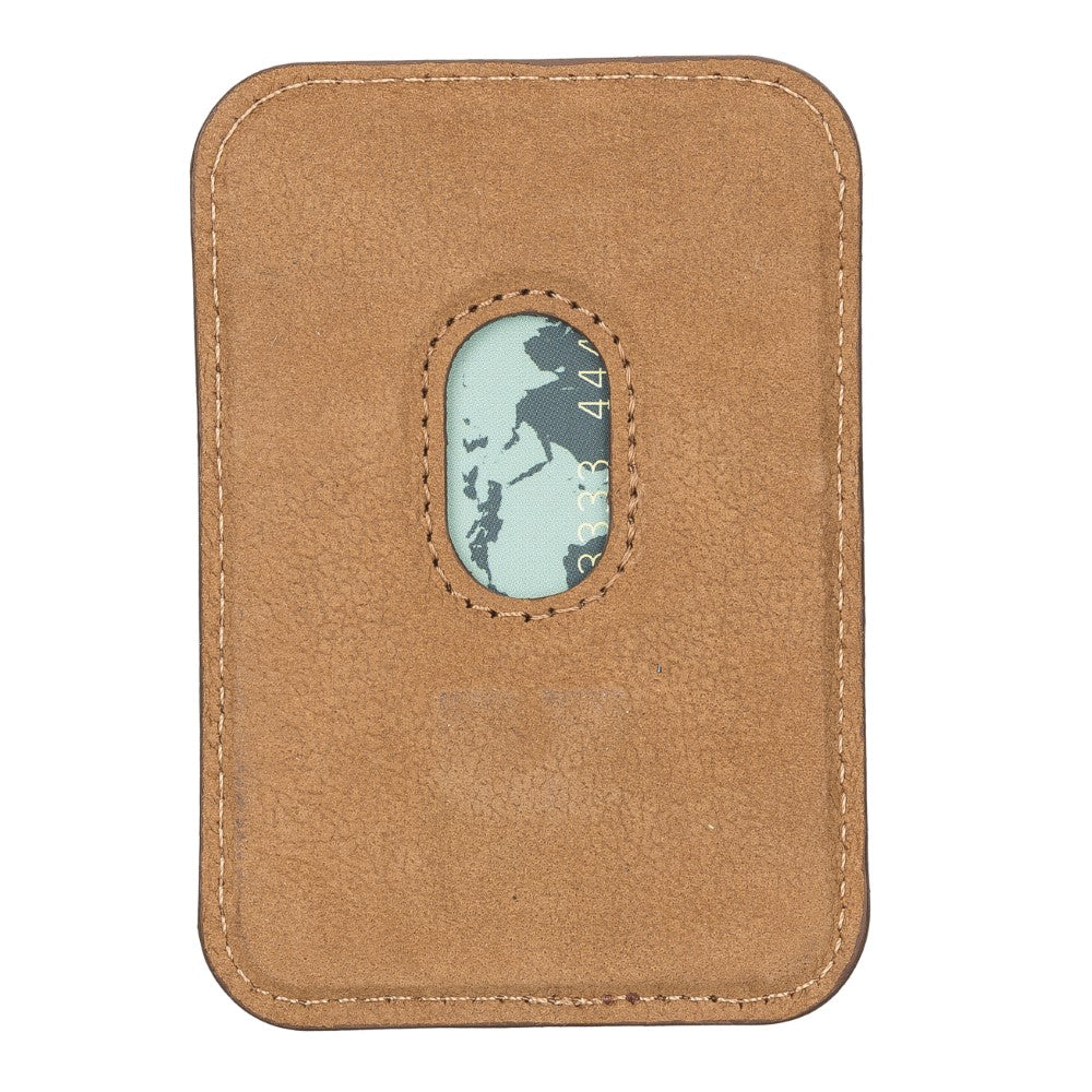 Maggy Apple Magnetic Card Holder - BURNISHED RUSTIC TAN