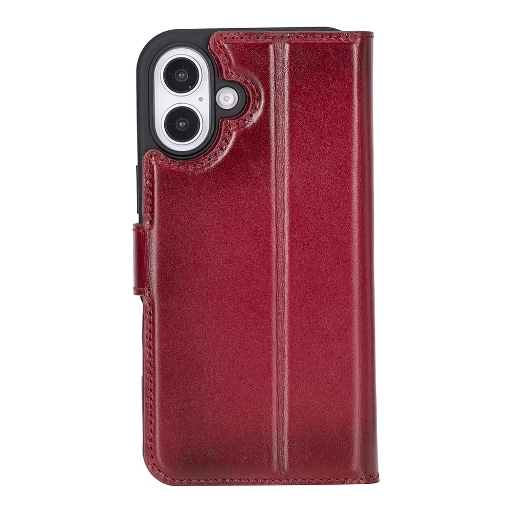 Leather iPhone 16 Plus Detachable Wallet Case