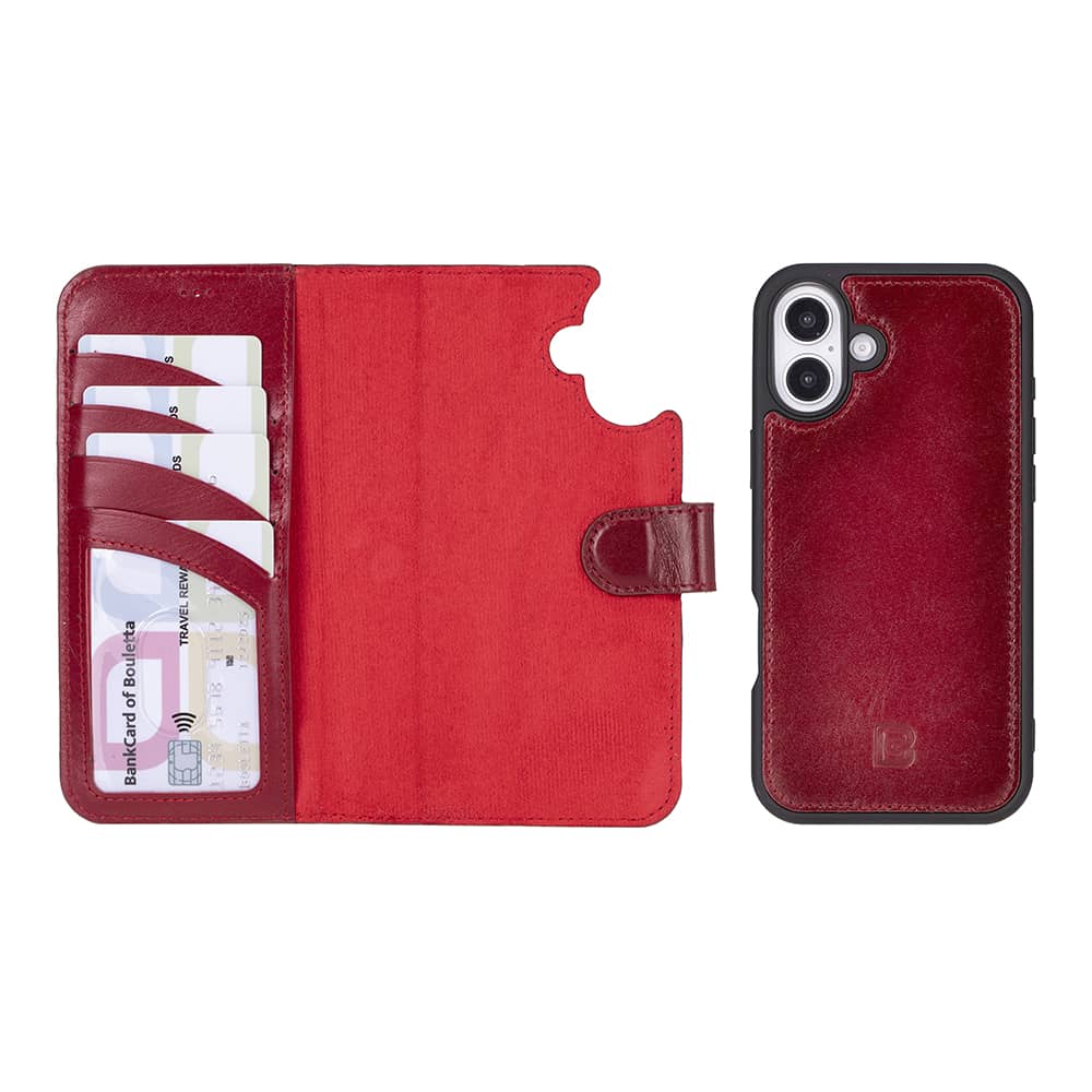 Leather iPhone 16 Detachable Wallet Case