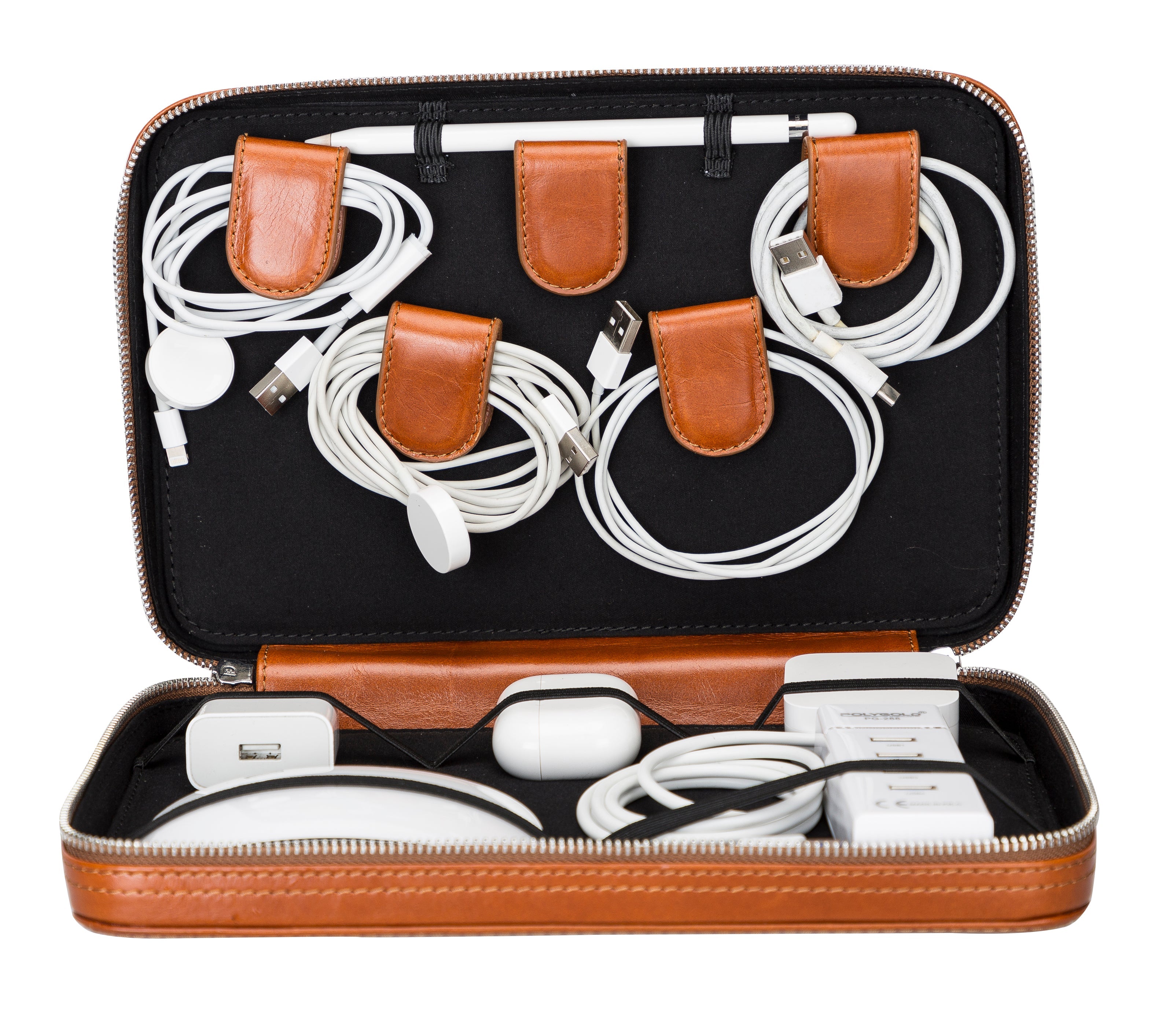 Orbex Leather Travel Cable Organizer