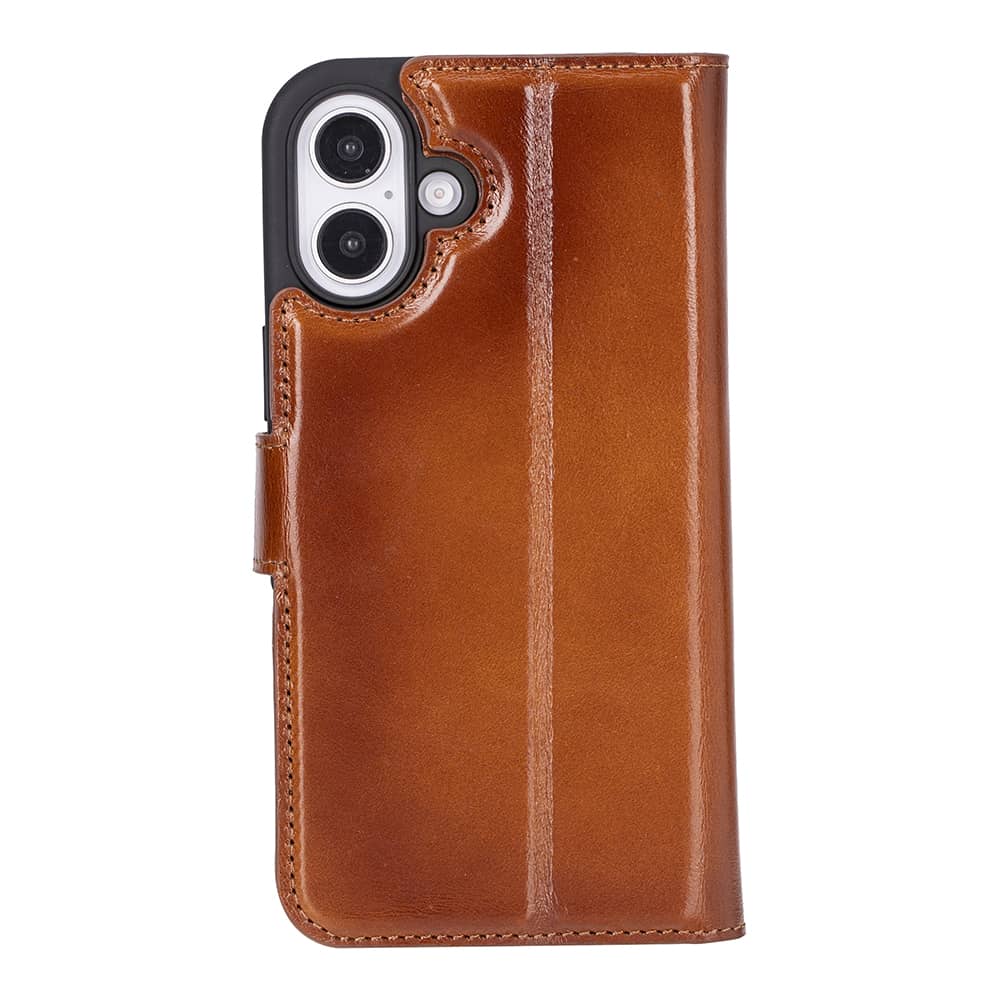 Leather iPhone 16 Plus Detachable Wallet Case