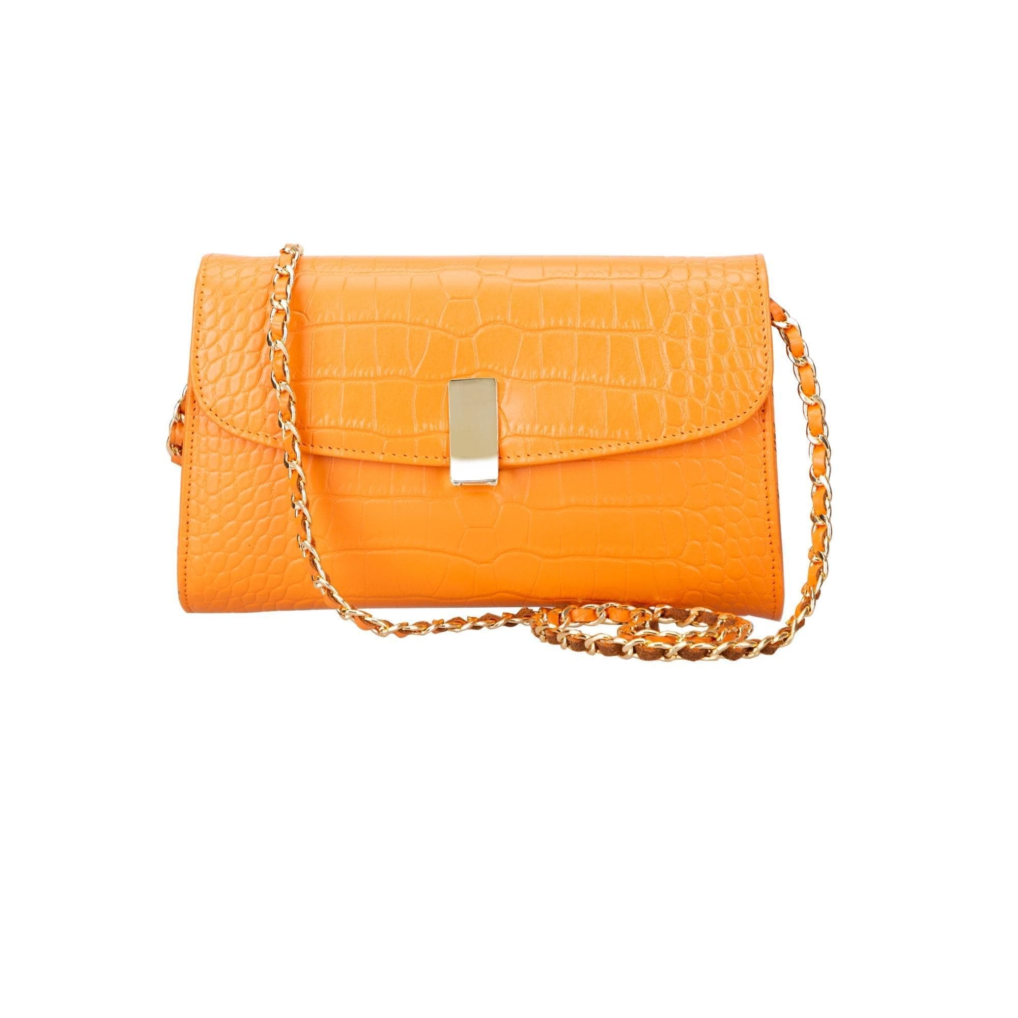 Ajax Geniune Leather Women’s Bag Orange Croc Bouletta LTD