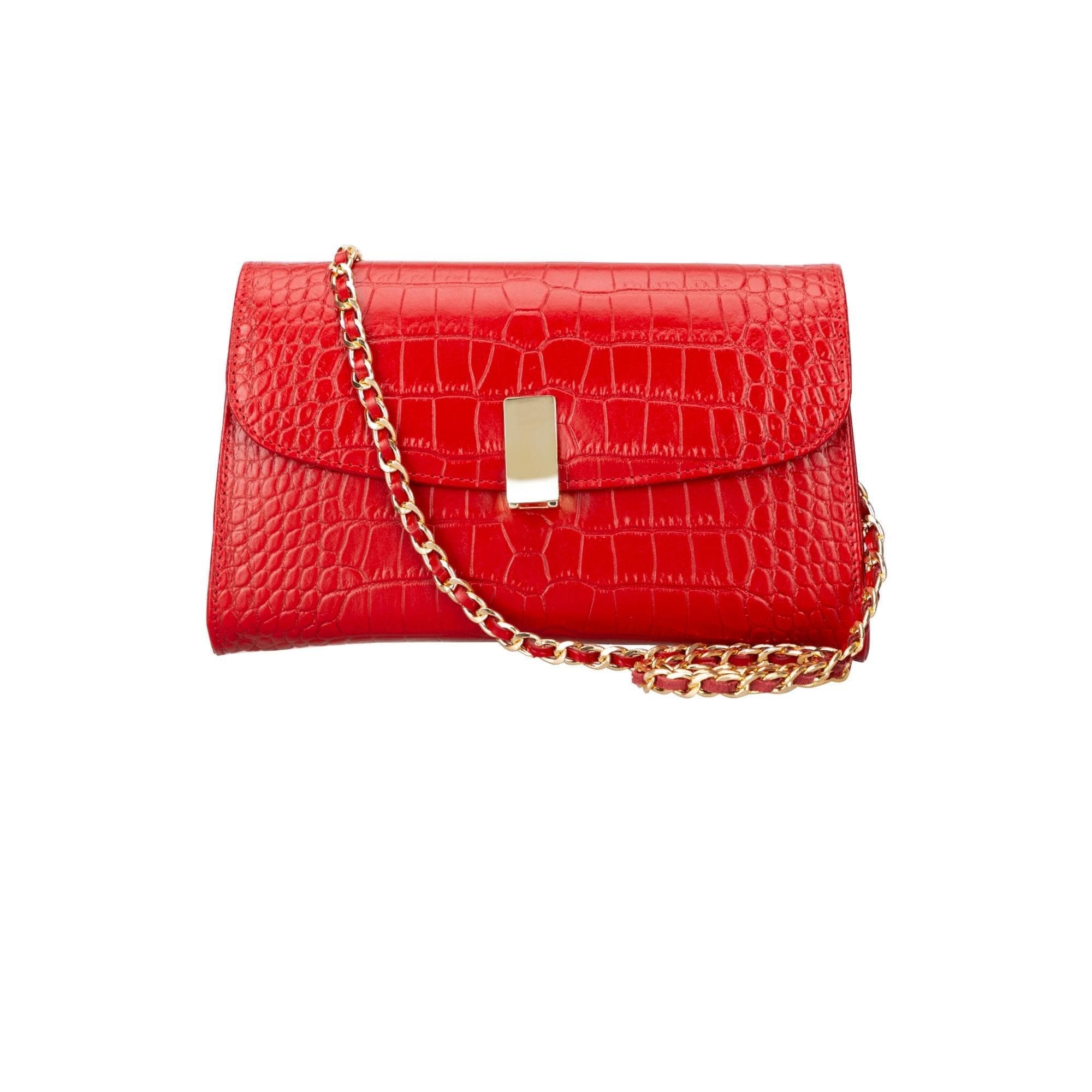 Ajax Geniune Leather Women’s Bag Red Croc Bouletta LTD