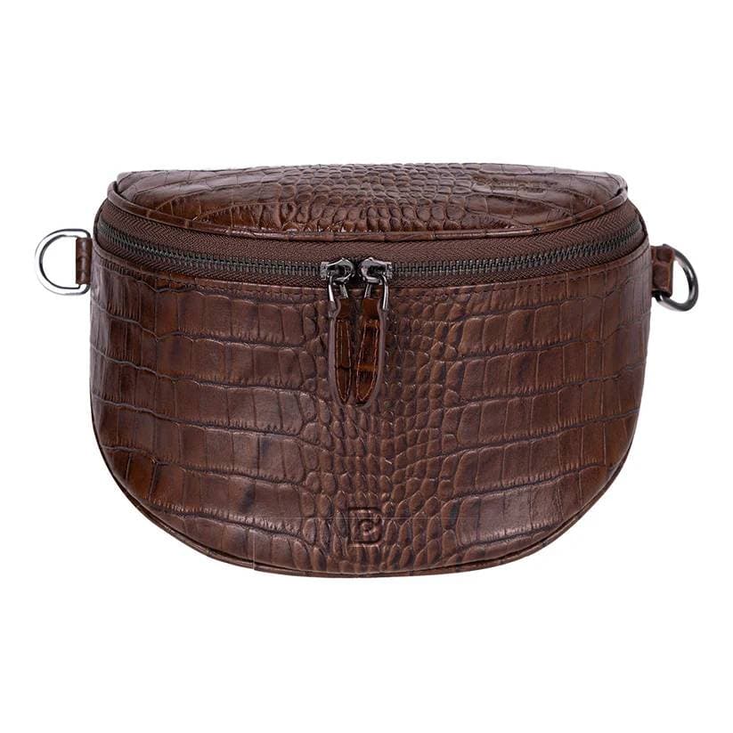 Alora Leather Crossbody Bag Crocodile Brown Bouletta