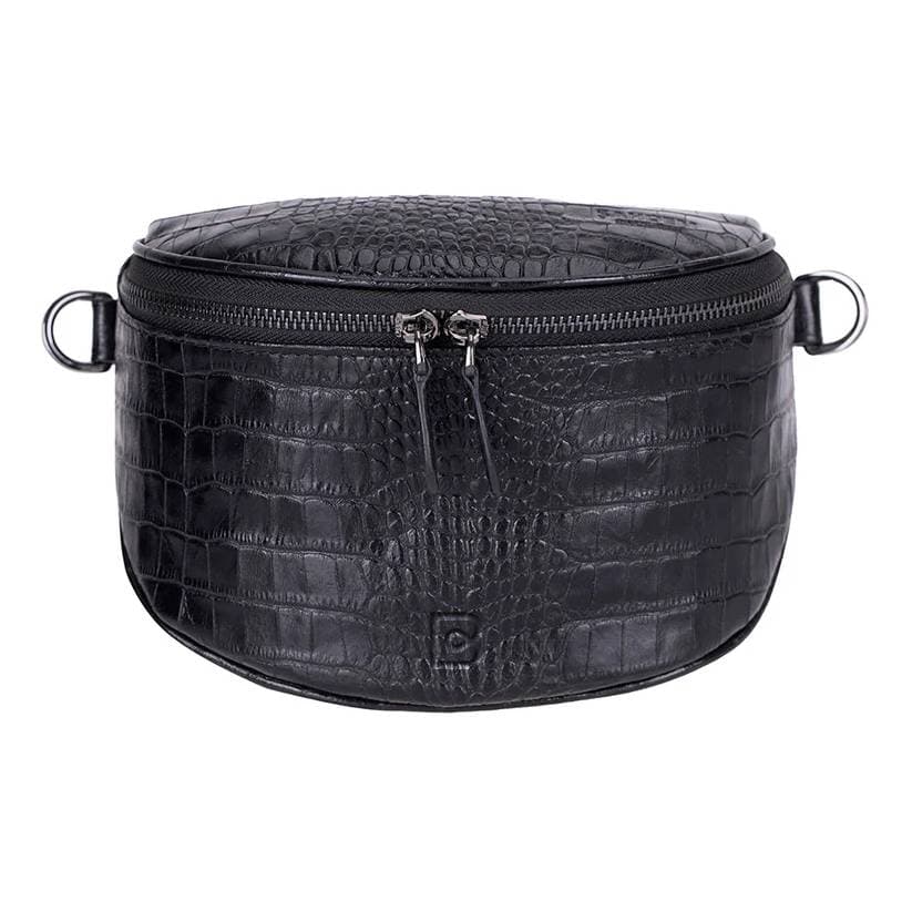 Alora Leather Crossbody Bag Crocodile Black Bouletta