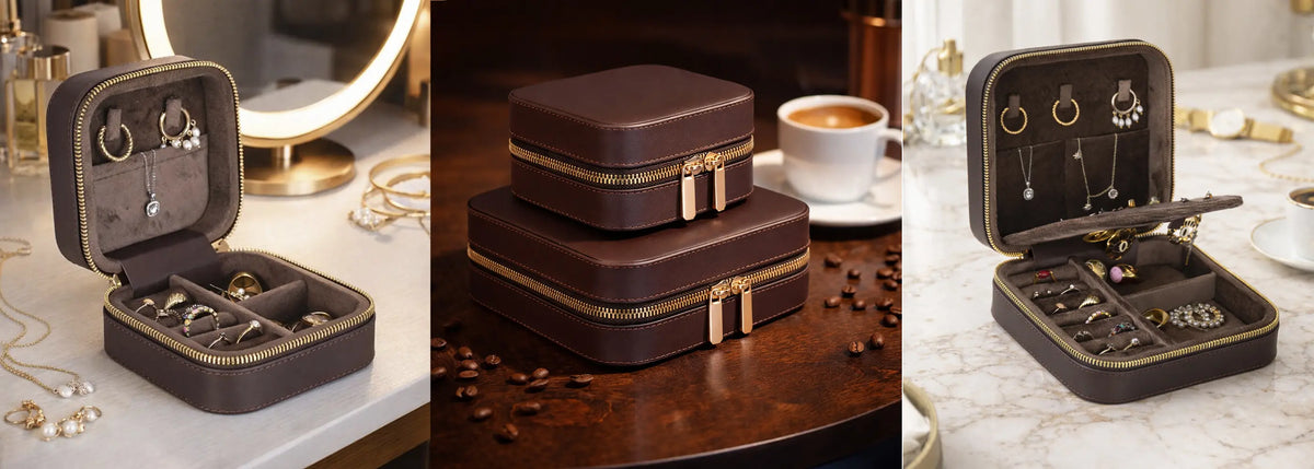 Leather jewelry box