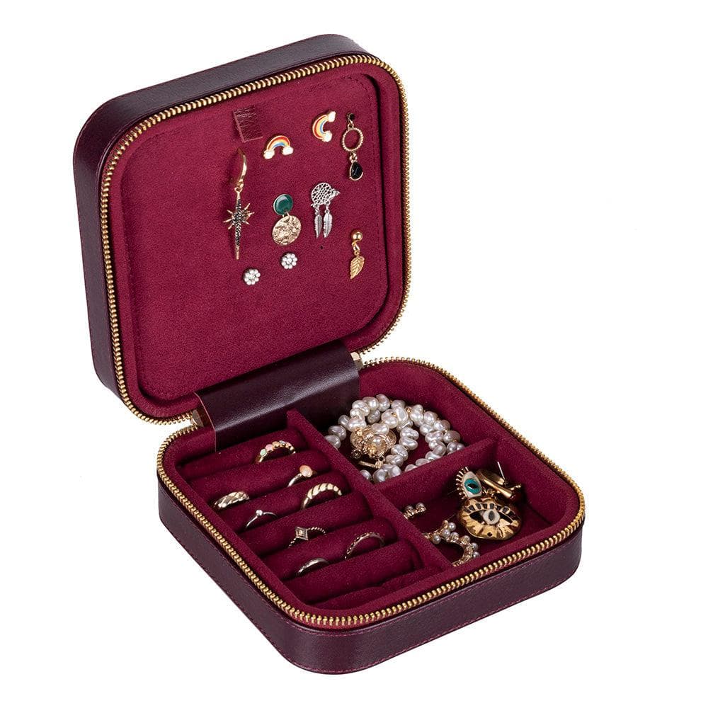 Amanda Leather Jewelry Box, Large Peacock Bouletta