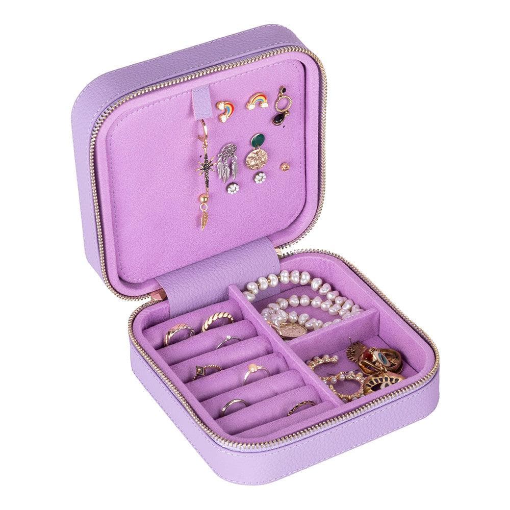 Amanda Leather Jewelry Box, Large Pebble Lilac Bouletta