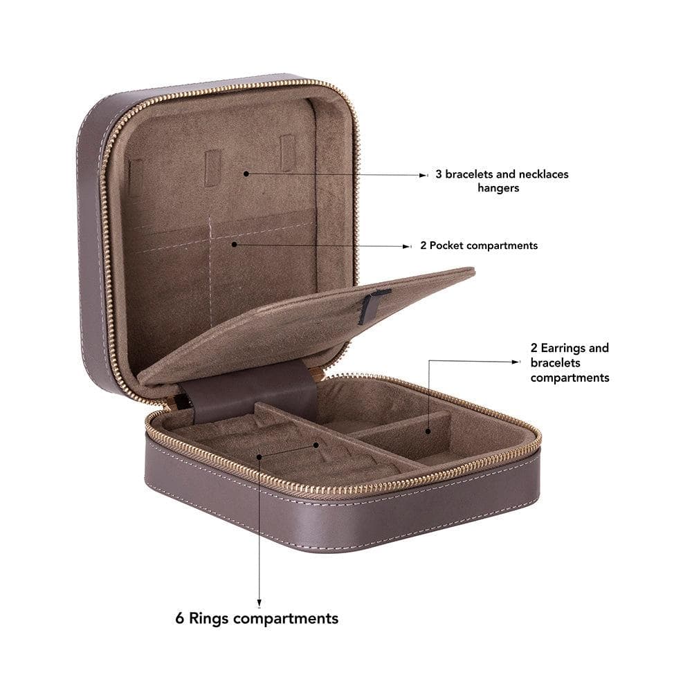 Amanda Leather Jewelry Box, Large Bouletta