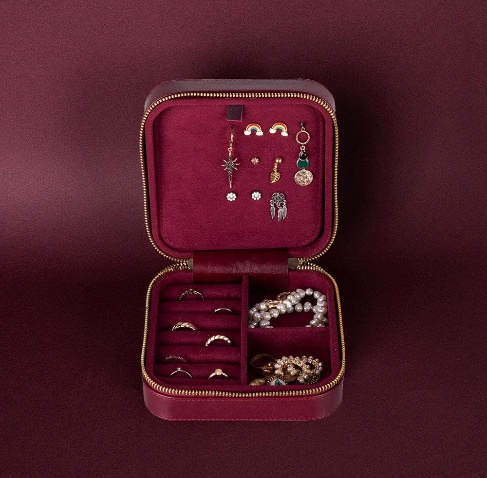 Amanda Leather Jewelry Box, Large Bouletta