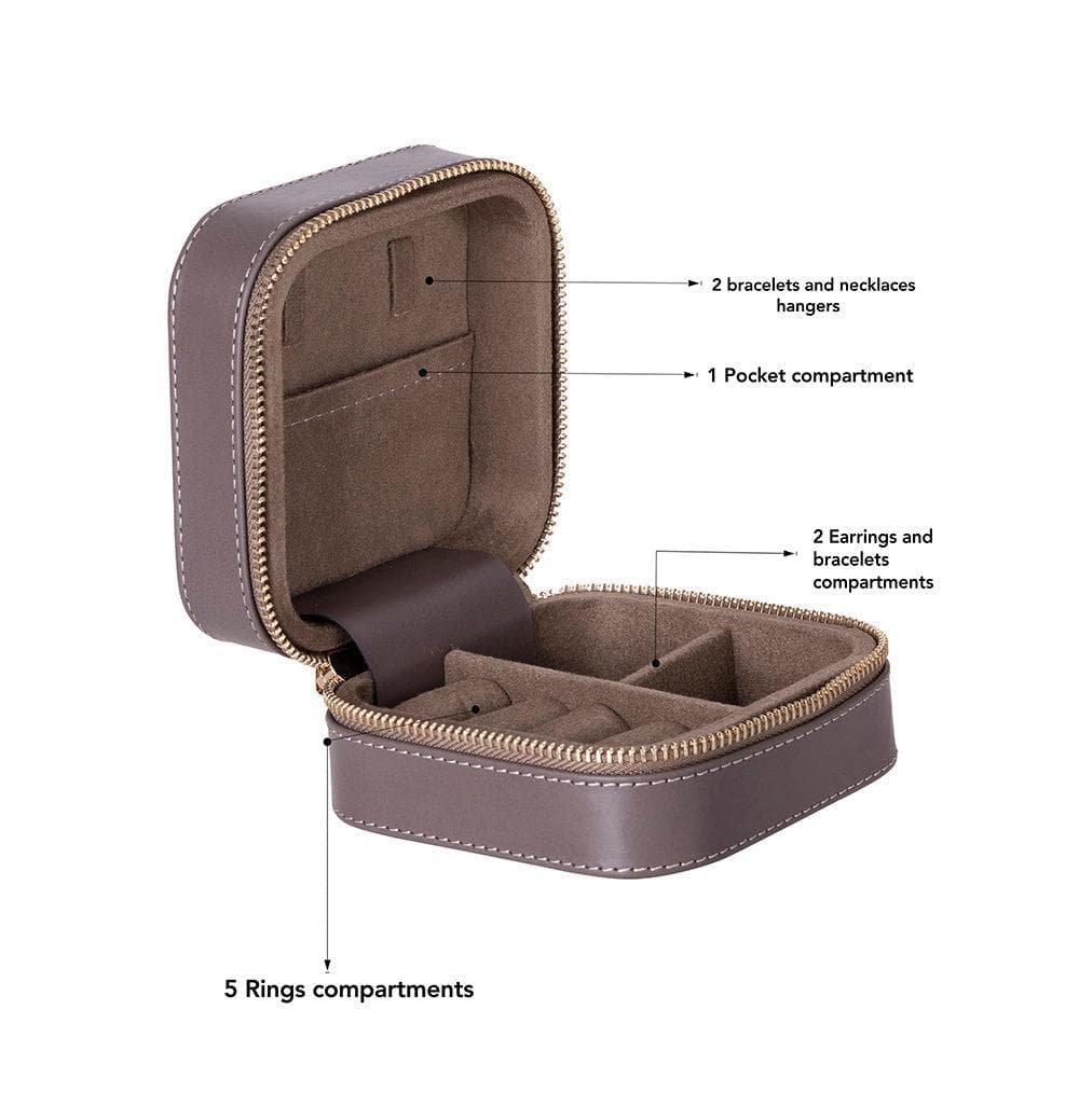 Amanda Leather Jewelry Box, Medium Bouletta