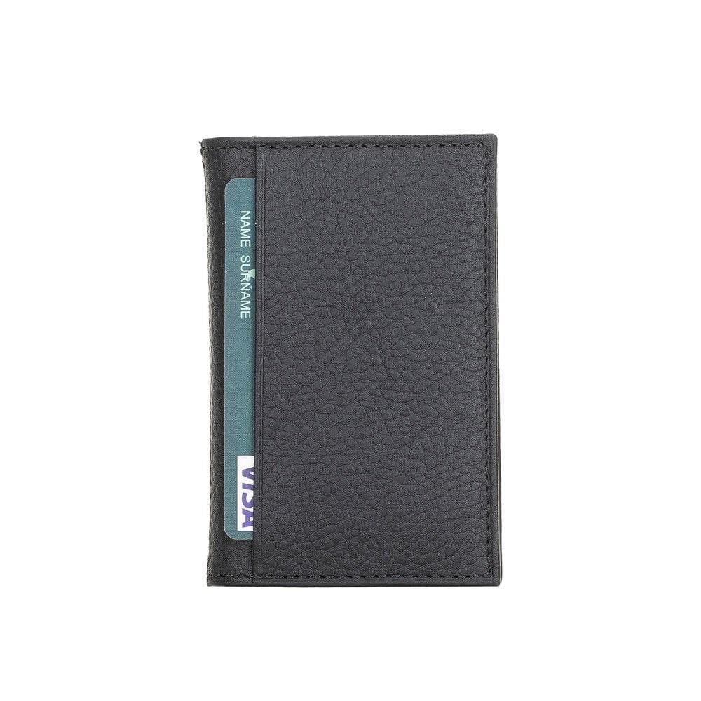 Andy Leather Card Holder Pebble Black Bouletta