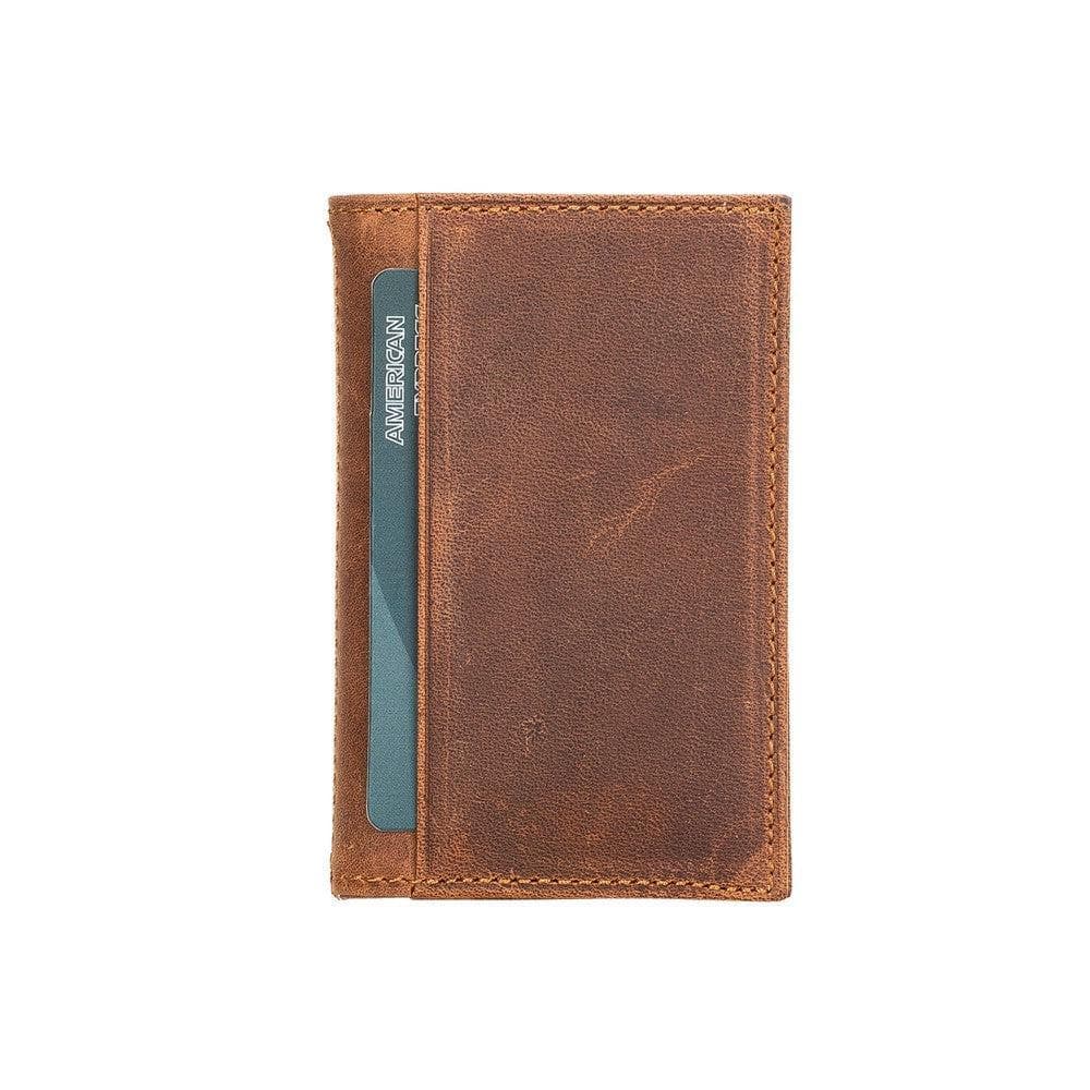 Andy Leather Card Holder Saddle Brown Bouletta