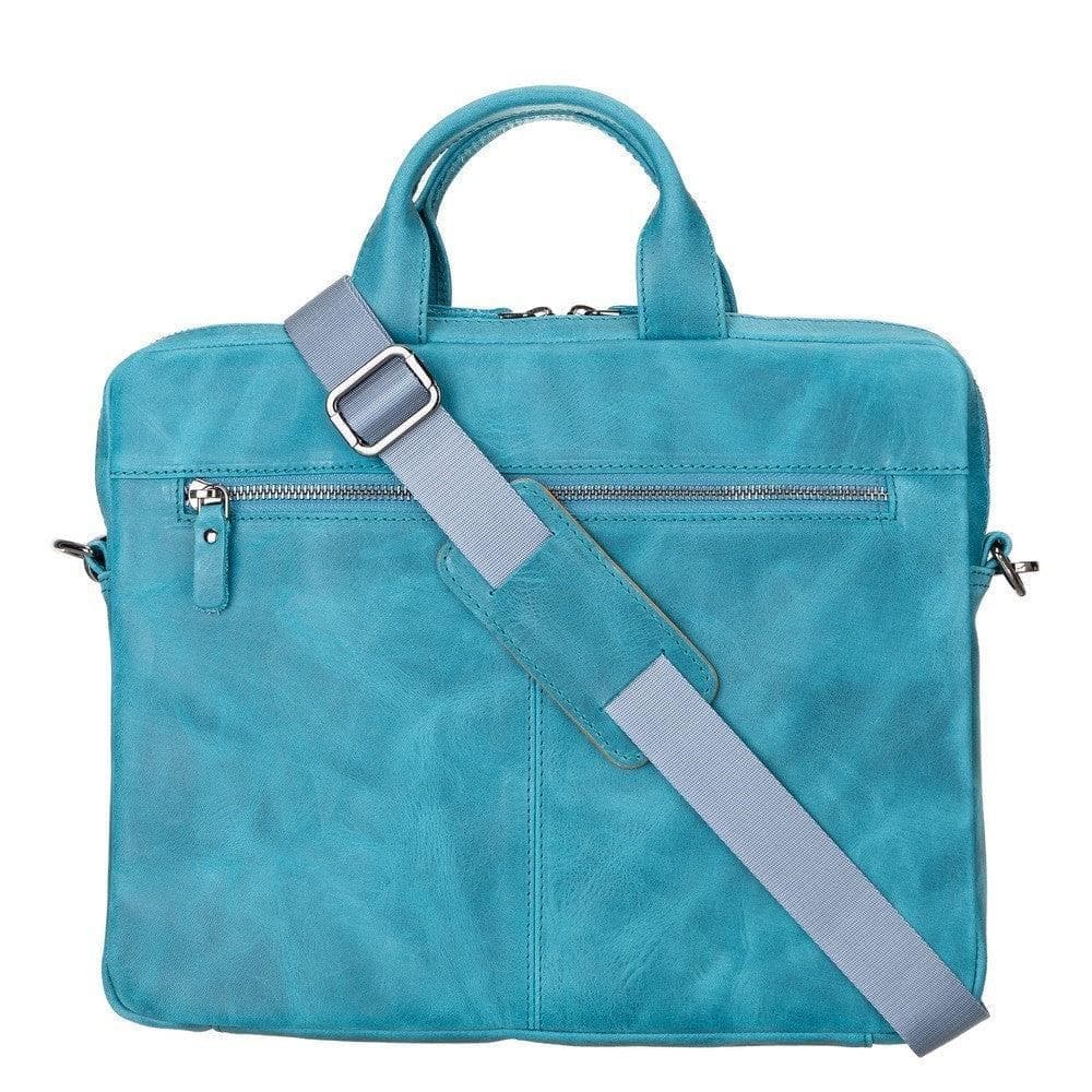 Apollo Leather Business Briefcase 14" Sky Blue Bouletta