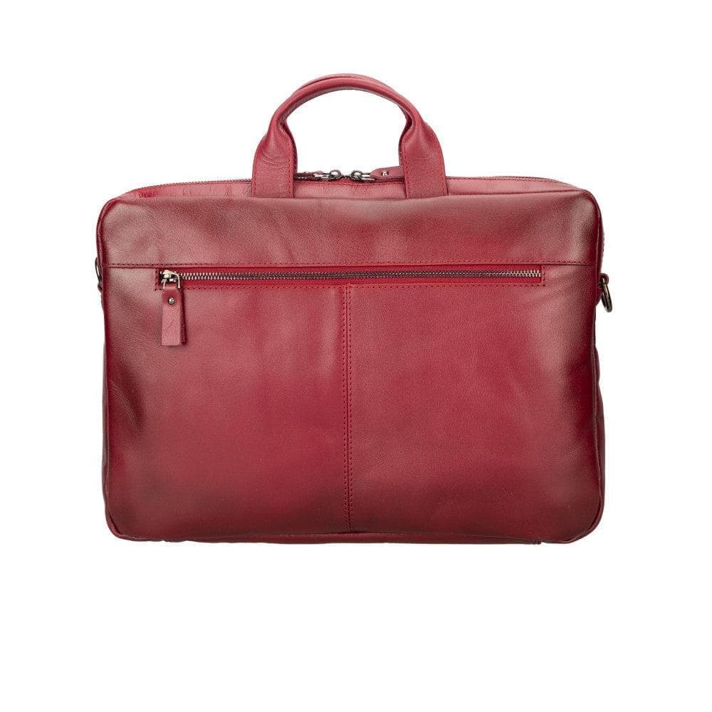 Apollo Leather Business Briefcase 14" Crimson Red Bouletta