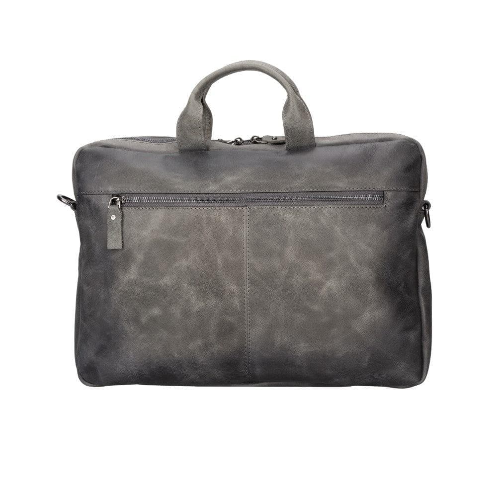 Apollo Leather Business Briefcase 14" Gray Bouletta