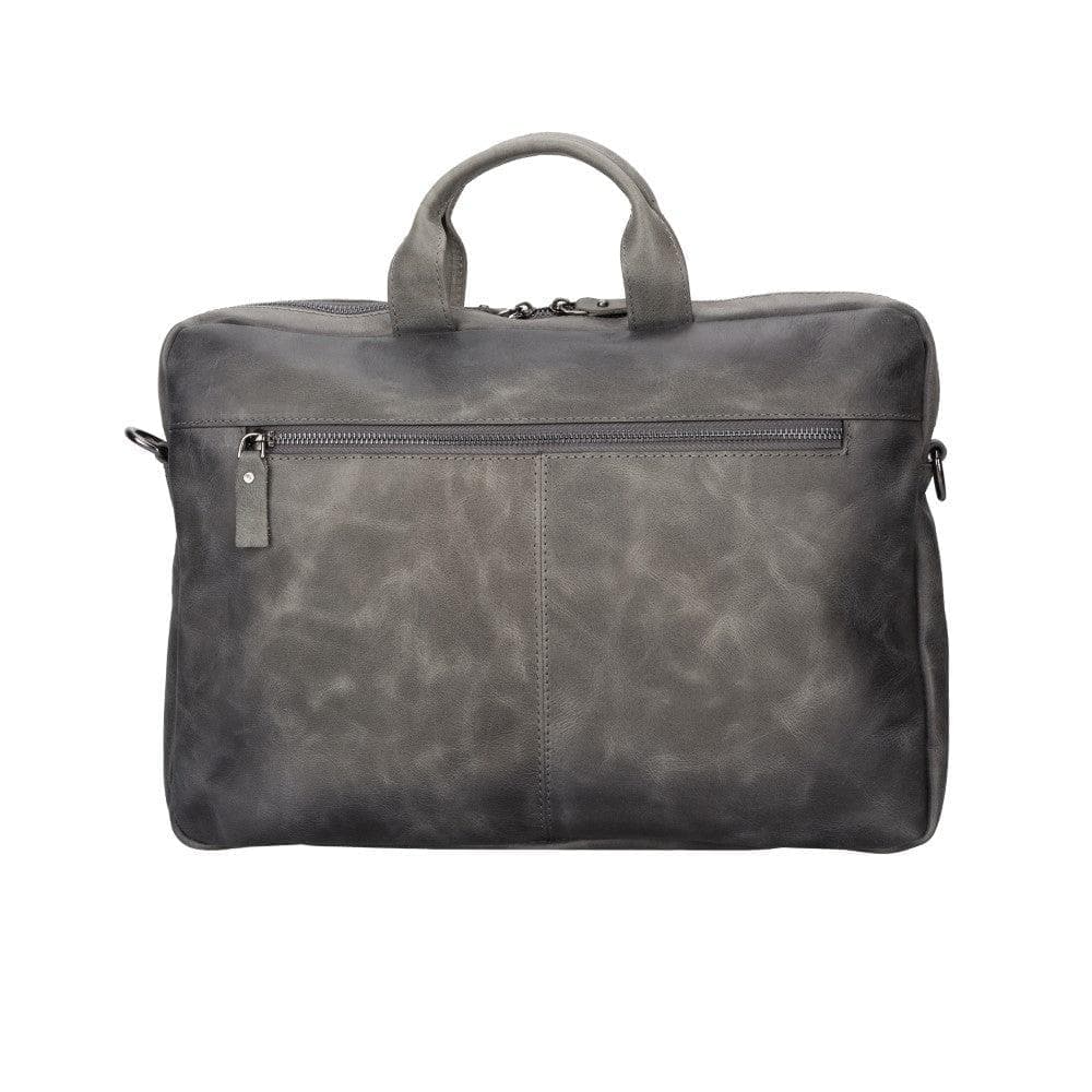 Apollo Leather Business Briefcase / Laptop Case 16" Gray Bouletta