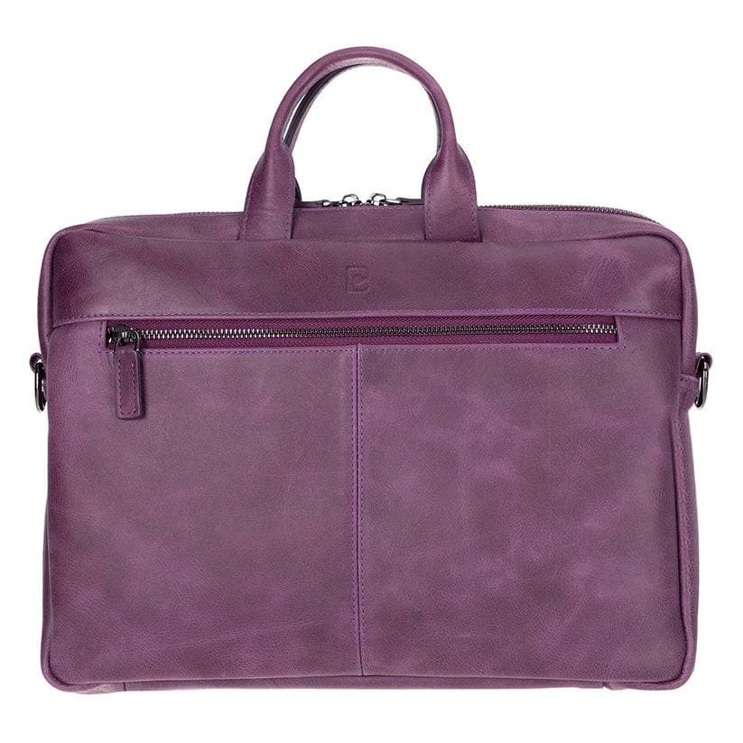 Apollo Leather Business Briefcase / Laptop Case 16" Dark Purple Bouletta