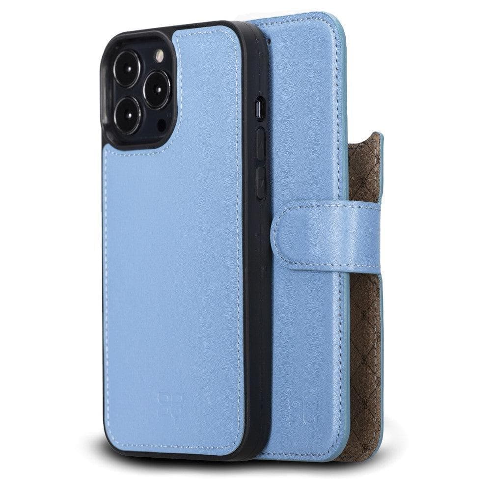 Apple iPhone 13 Series Colorful Detachable Leather Wallet Case - MW iPhone 13 Pro Max / NUDE SKY BLUE Bouletta