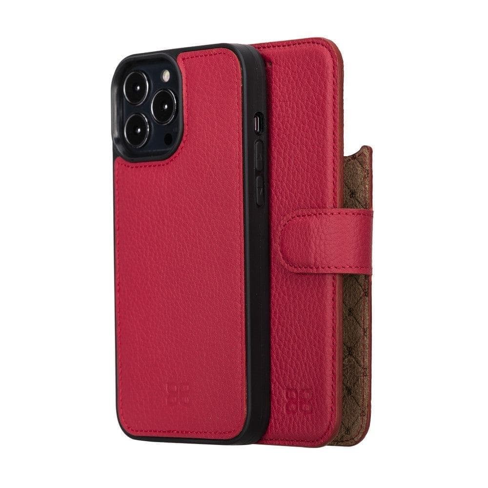 Apple iPhone 13 Series Colorful Detachable Leather Wallet Case - MW iPhone 13 Pro Max / FLOATER MERLOT Bouletta