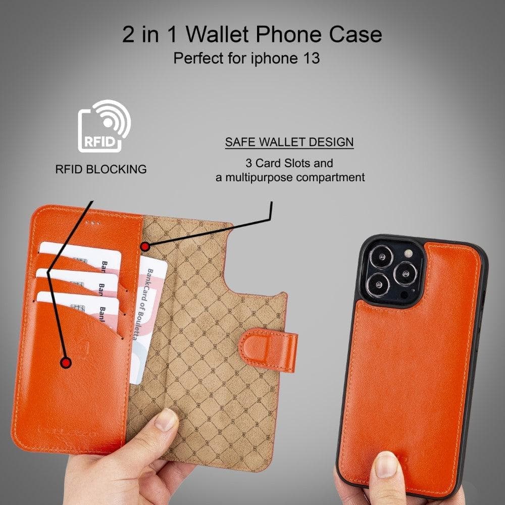 Apple iPhone 13 Series Colorful Detachable Leather Wallet Case - MW Bouletta