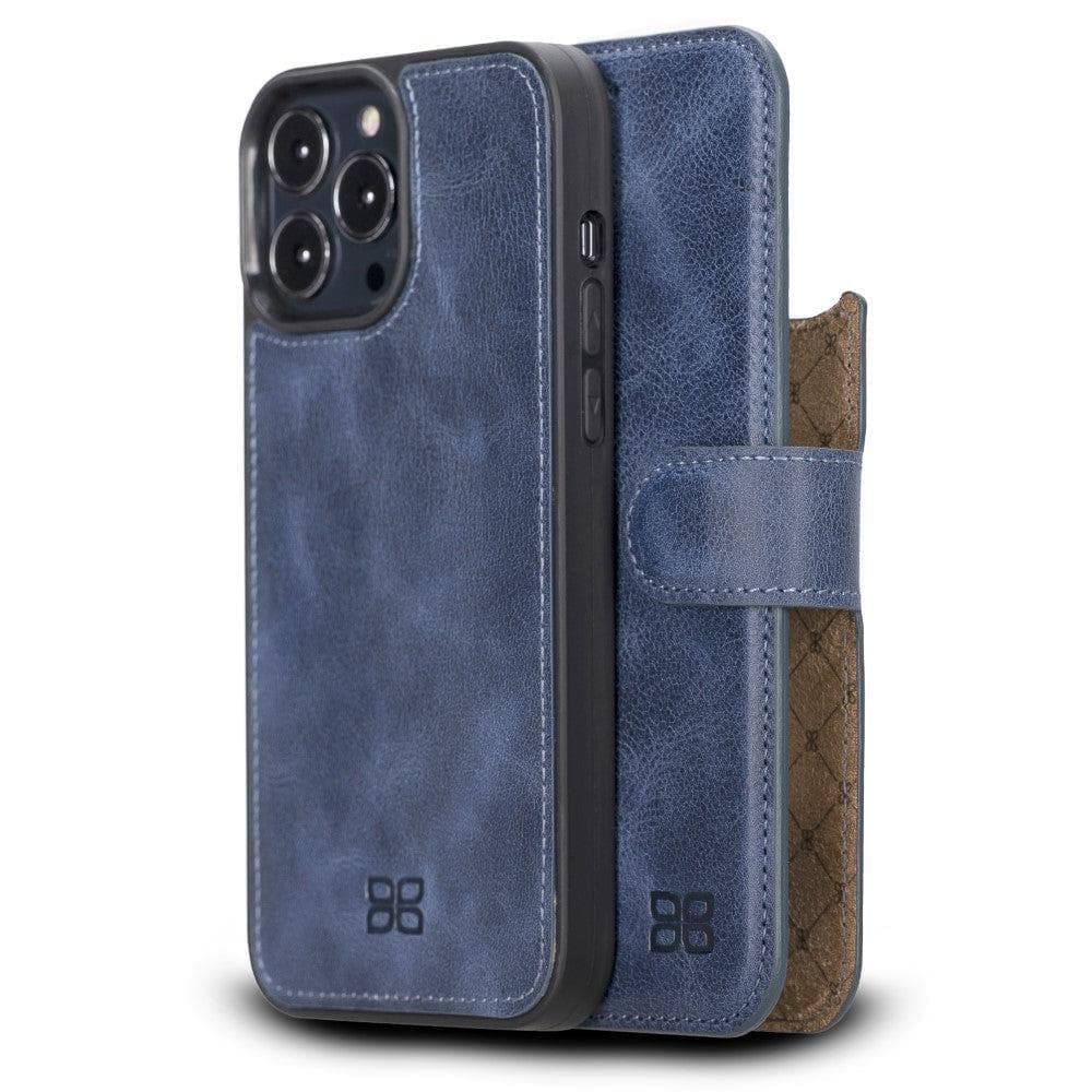 Apple iPhone 13 Series Colorful Detachable Leather Wallet Case - MW iPhone 13 Pro Max / TIGUAN MIDNIGHT Bouletta