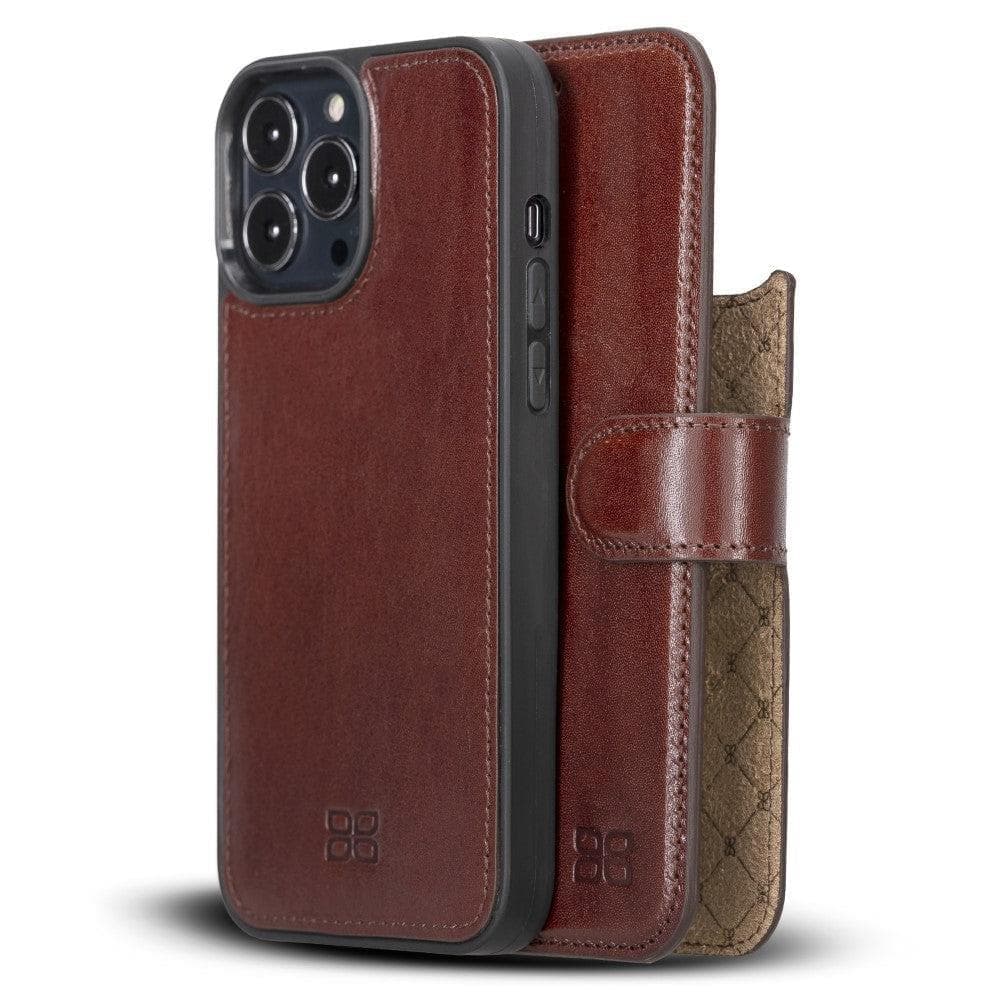 Apple iPhone 13 Series Colorful Detachable Leather Wallet Case - MW iPhone 13 Pro Max / FIESTA MAHOGANY Bouletta