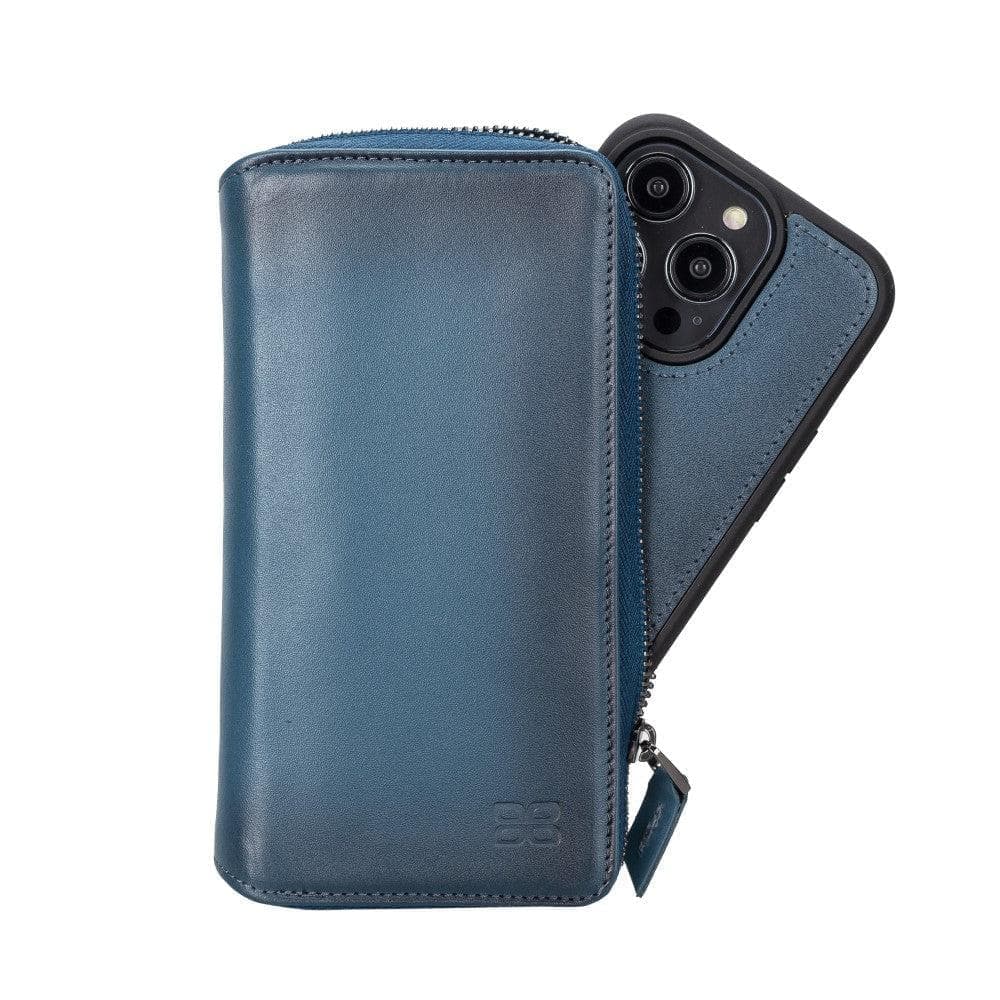 Leather zippered wallet case for iPhone 12 Pro Max