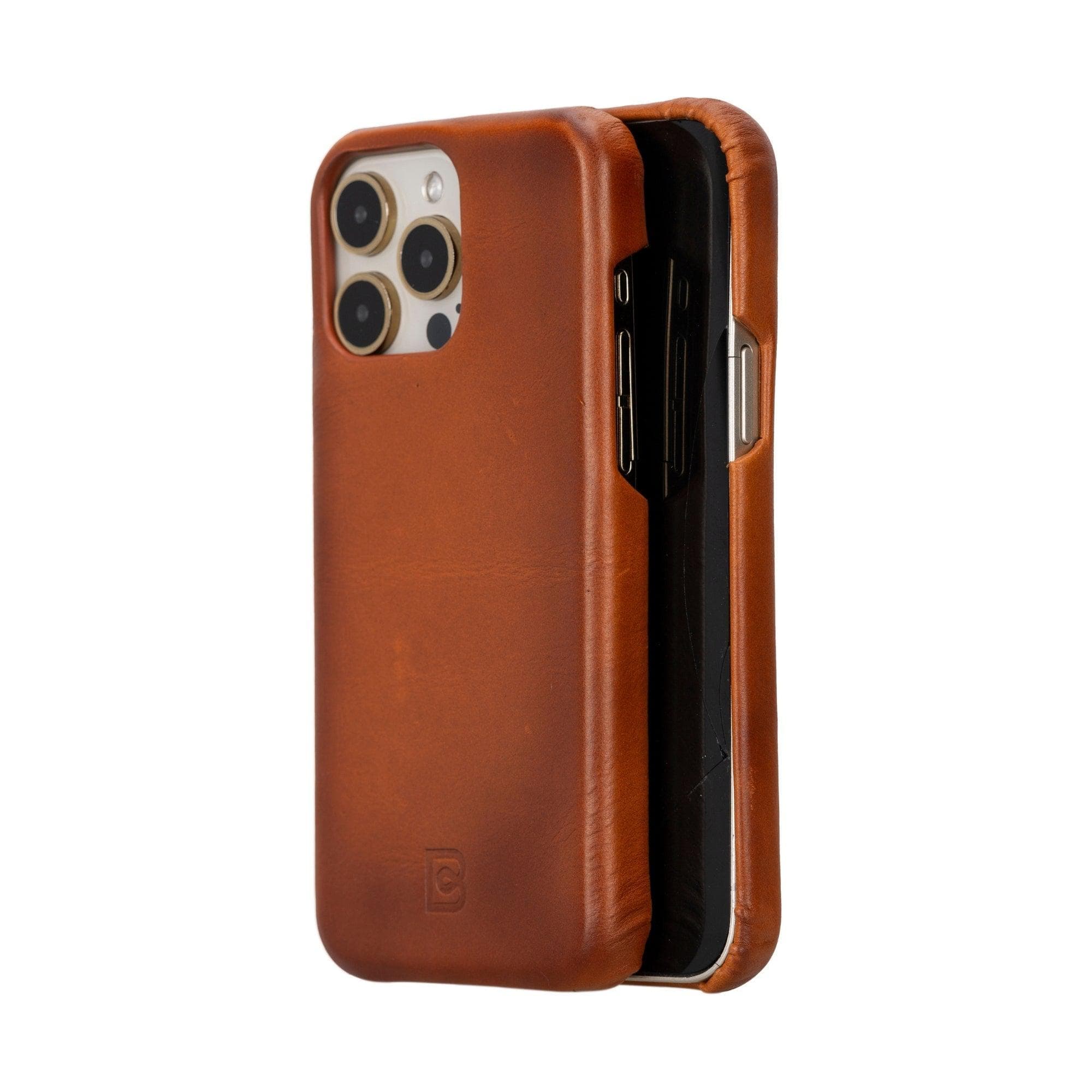 Apple iPhone 15 Series Full Leather Coating Back Cover iPhone 15 Pro Max / BURNISHED RUSTIC TAN Bouletta