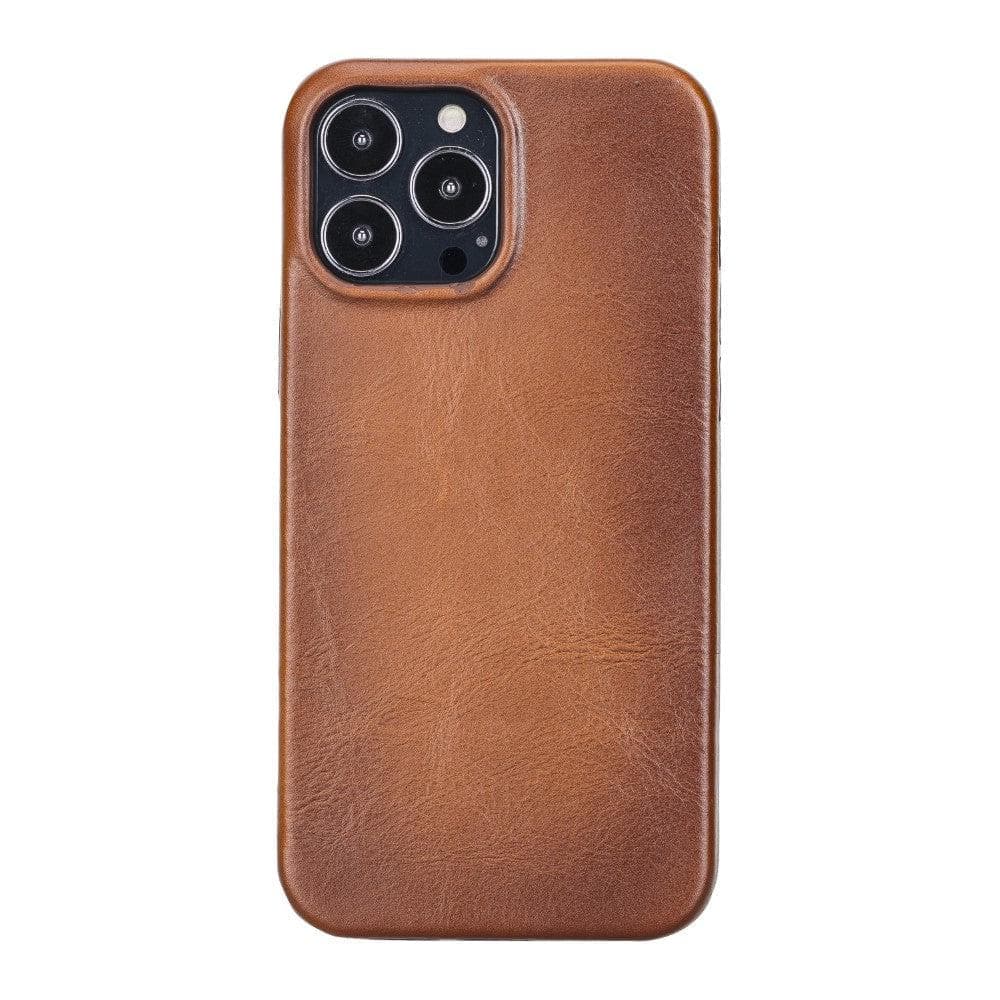 Rock Cover iPhone 14 Series Genuine Leather Case / RC - iPhone 14 Pro Max / BURNISHED RUSTIC TAN