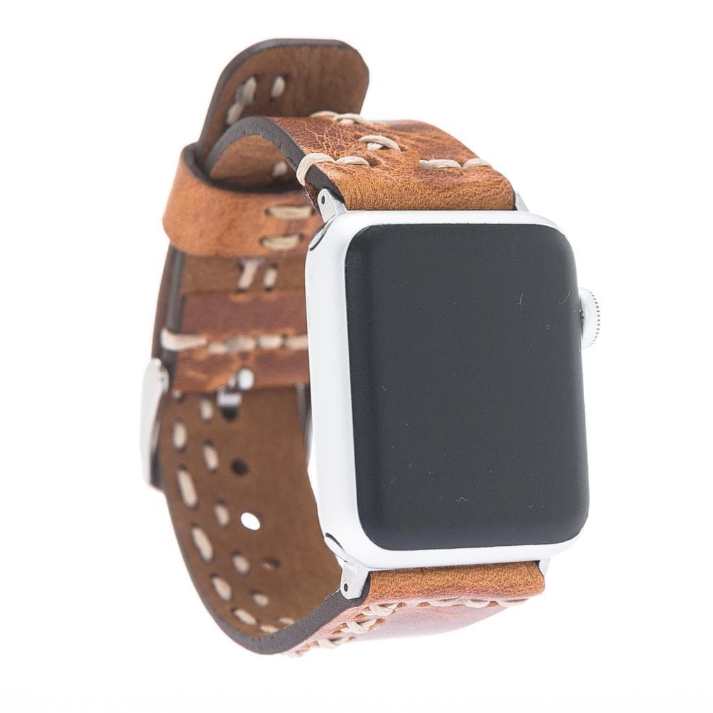 Aqua Apple Watch Leather Band Tan / 40 / 41 / 42mm Bouletta