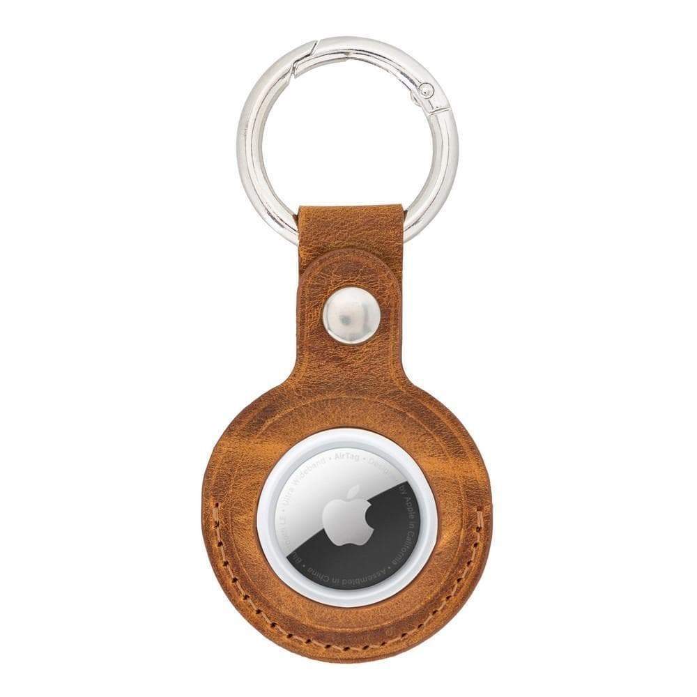 Arta Genuine Leather Keychain for Apple Airtag ANTIC MOCCA / Leather Bouletta
